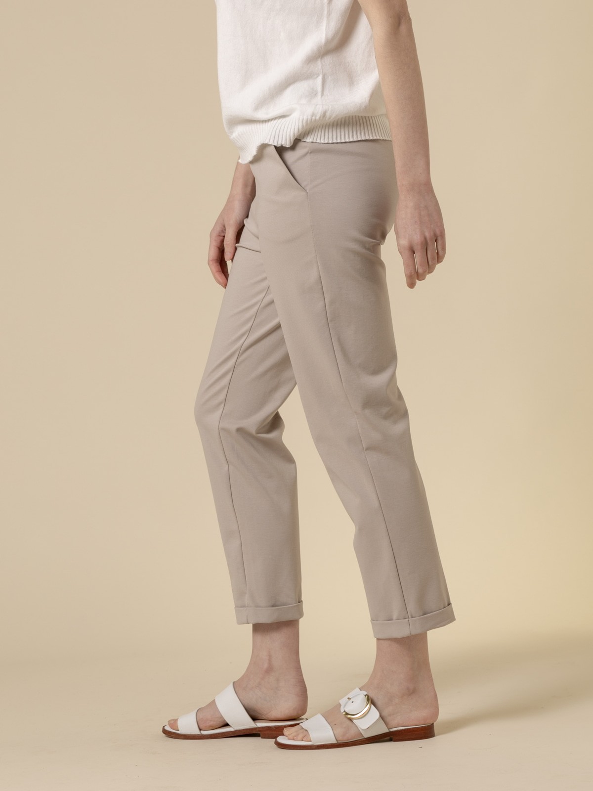 Woman Comfy ankle-length pants  Taupecolour