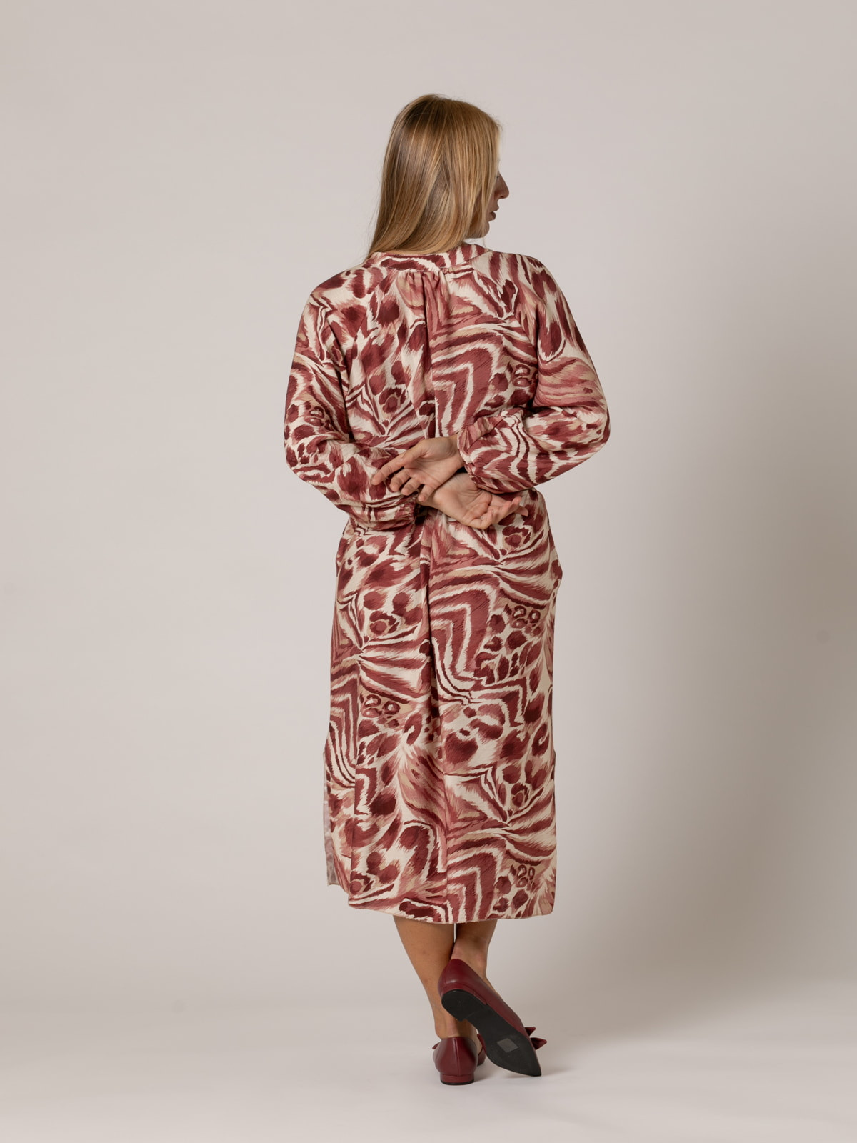 Long fluid animal print dress  Pink colour