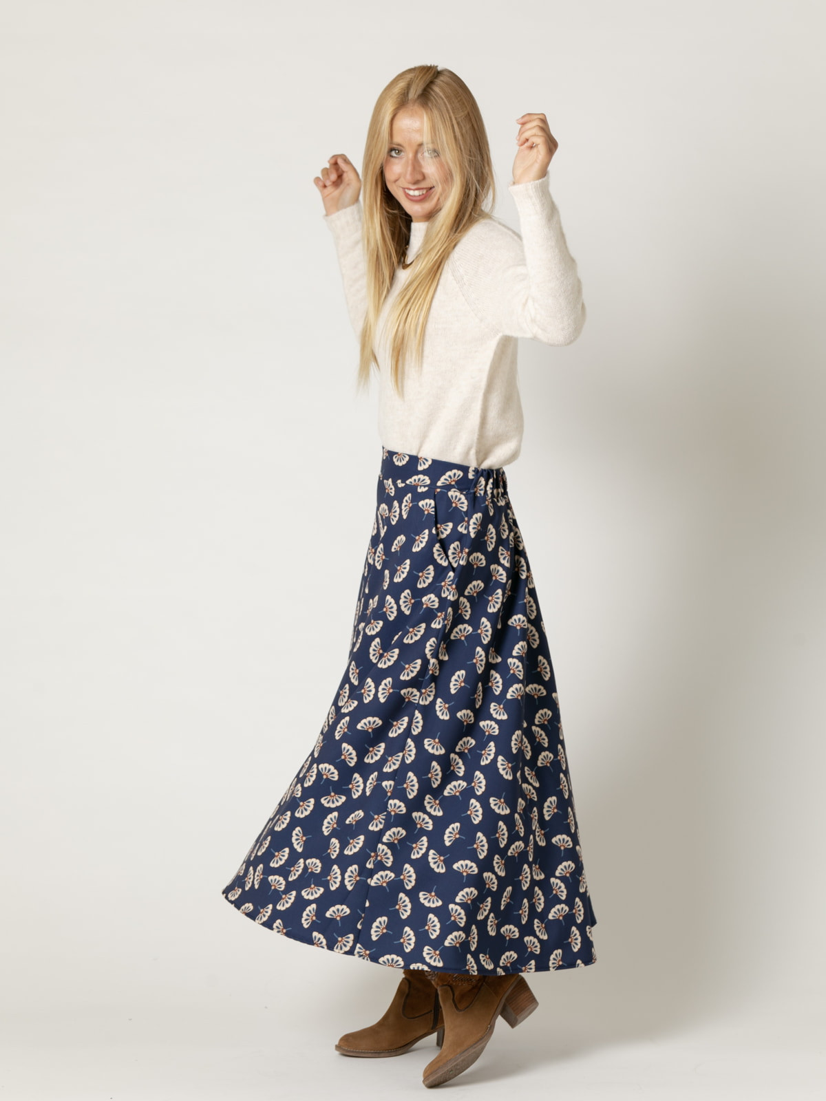 Long floral skirt with pockets sales