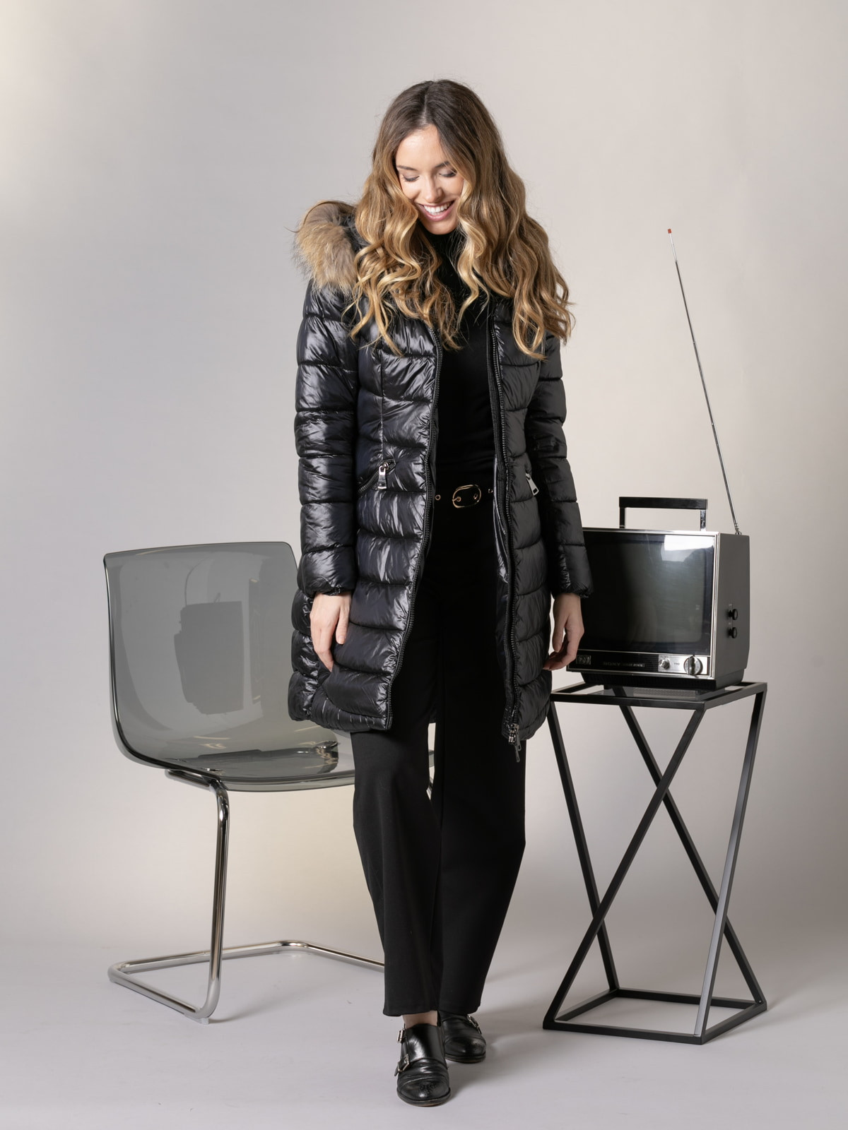 Plumiferos Mujer Plumifero Negro Con Pelo Plumiferos Primavera