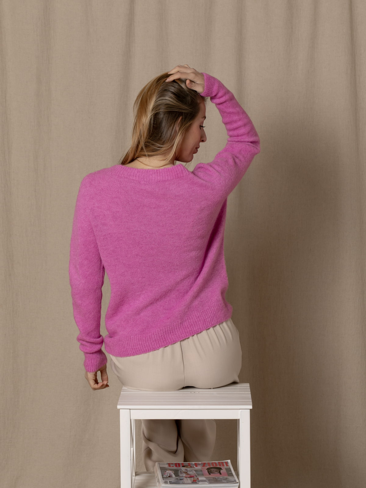 Alpaca spring jersey with boat  ORQUIDEA colour