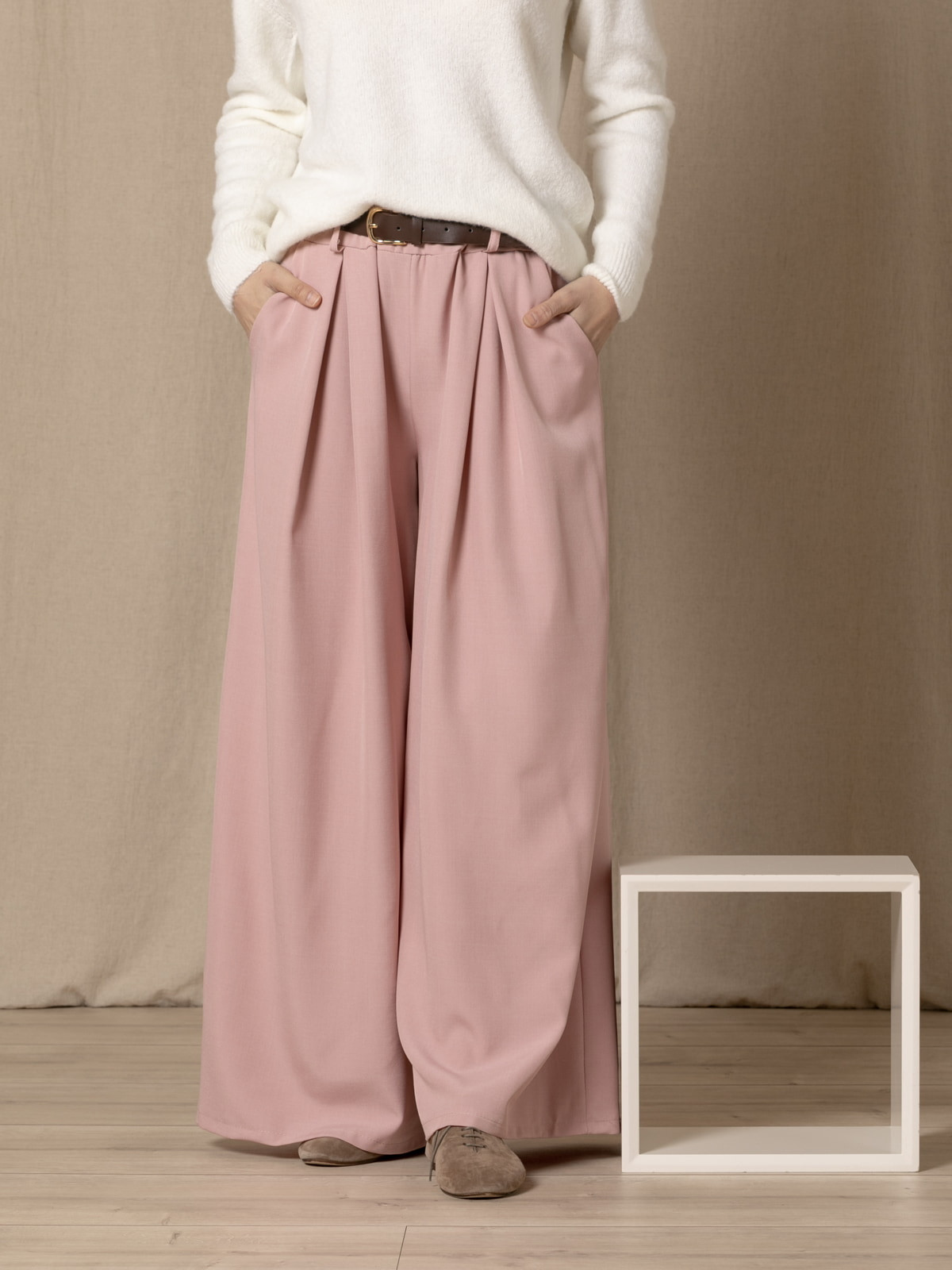 Pantalón fluido super trendy color Rosa