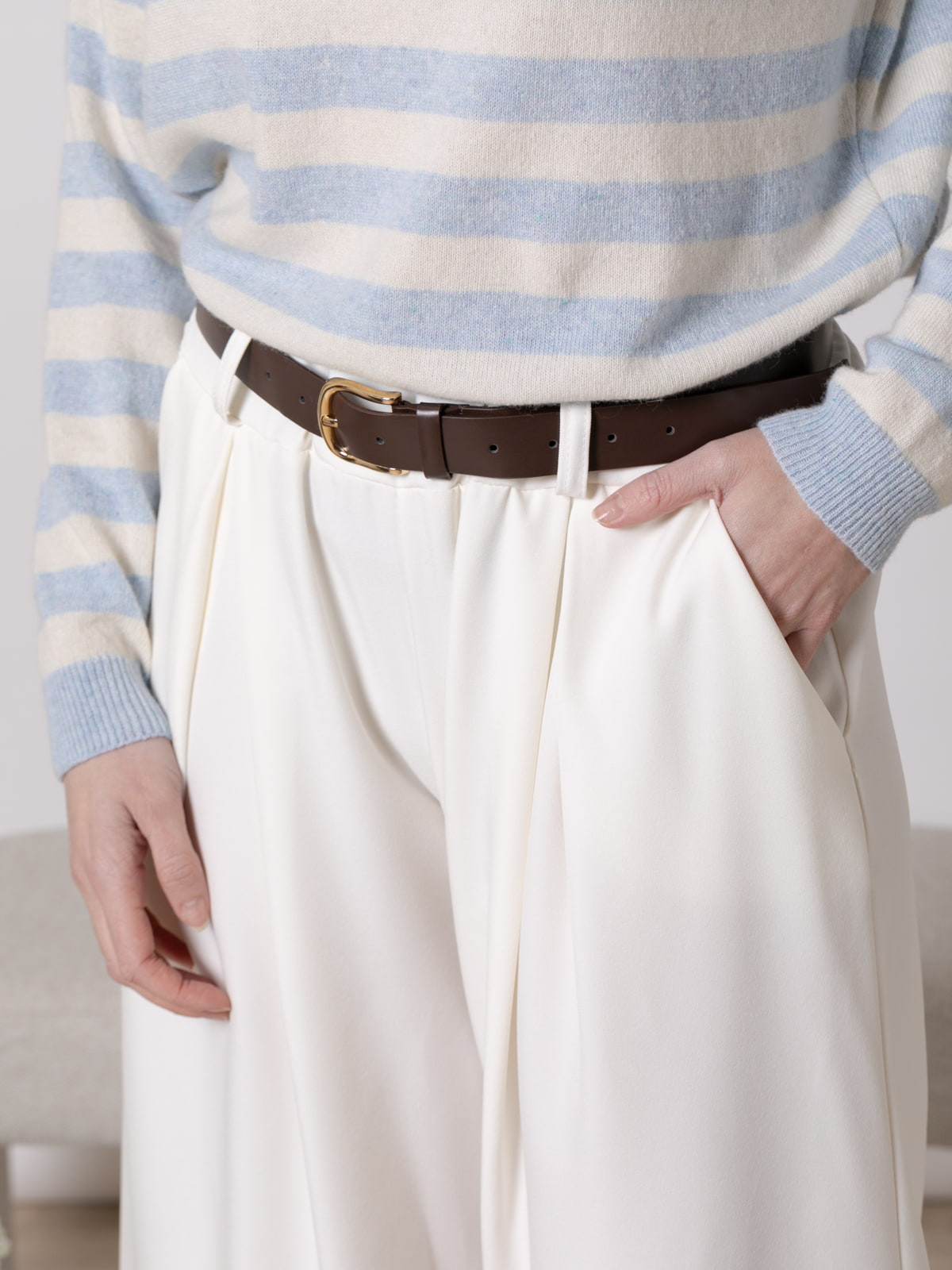Pantalón fluido super trendy color Beige