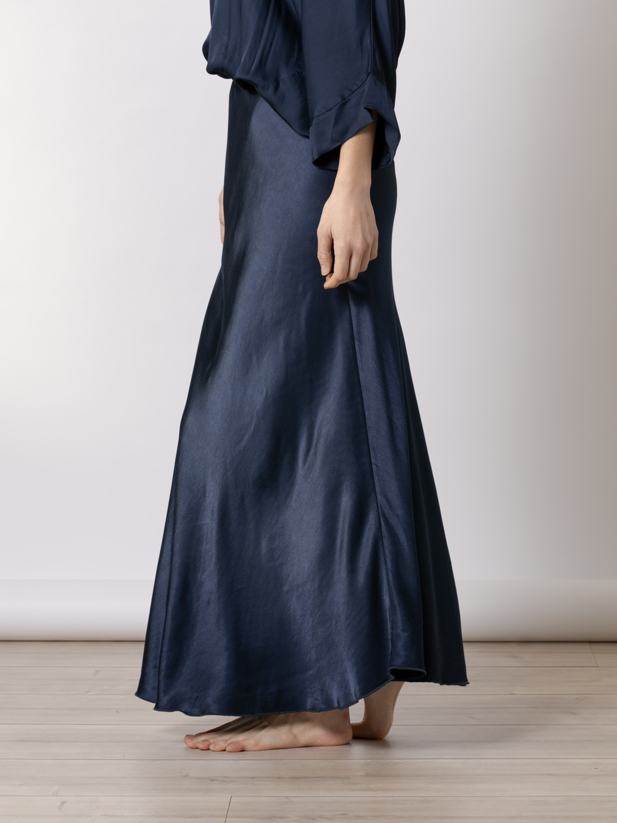 Flowing skirt bias design  Blue colour