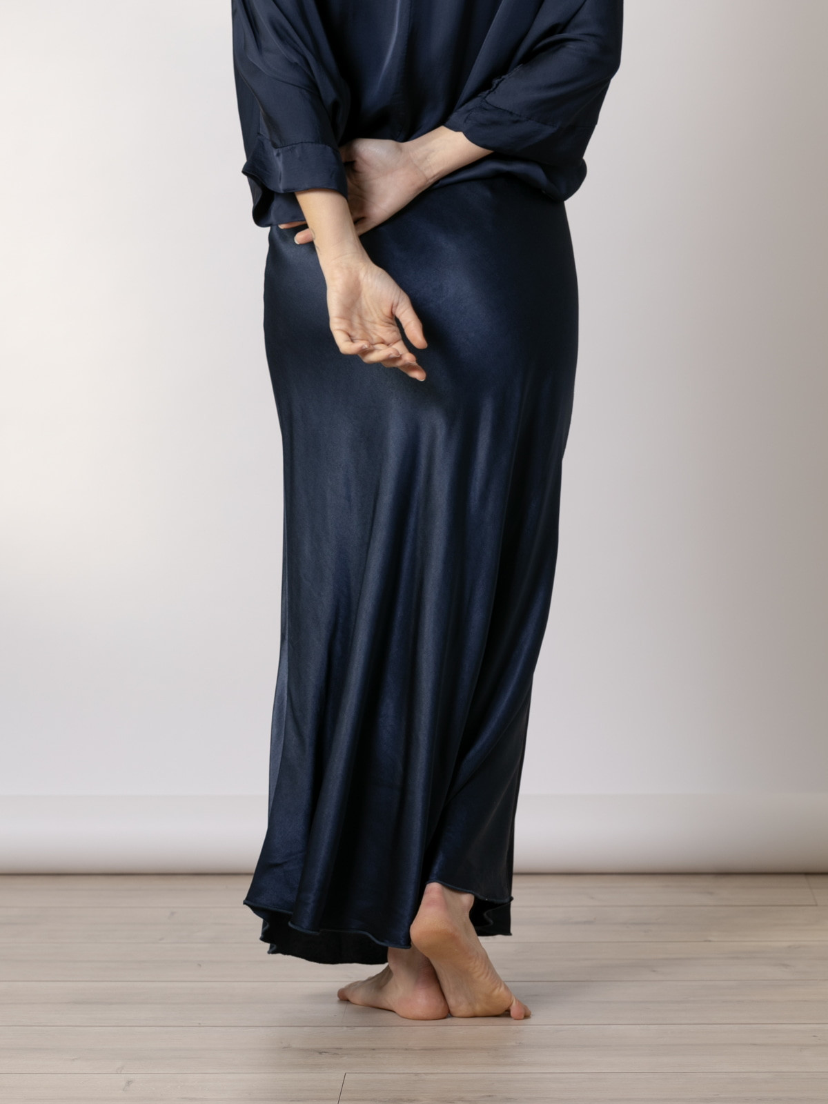 Flowing skirt bias design  Blue colour