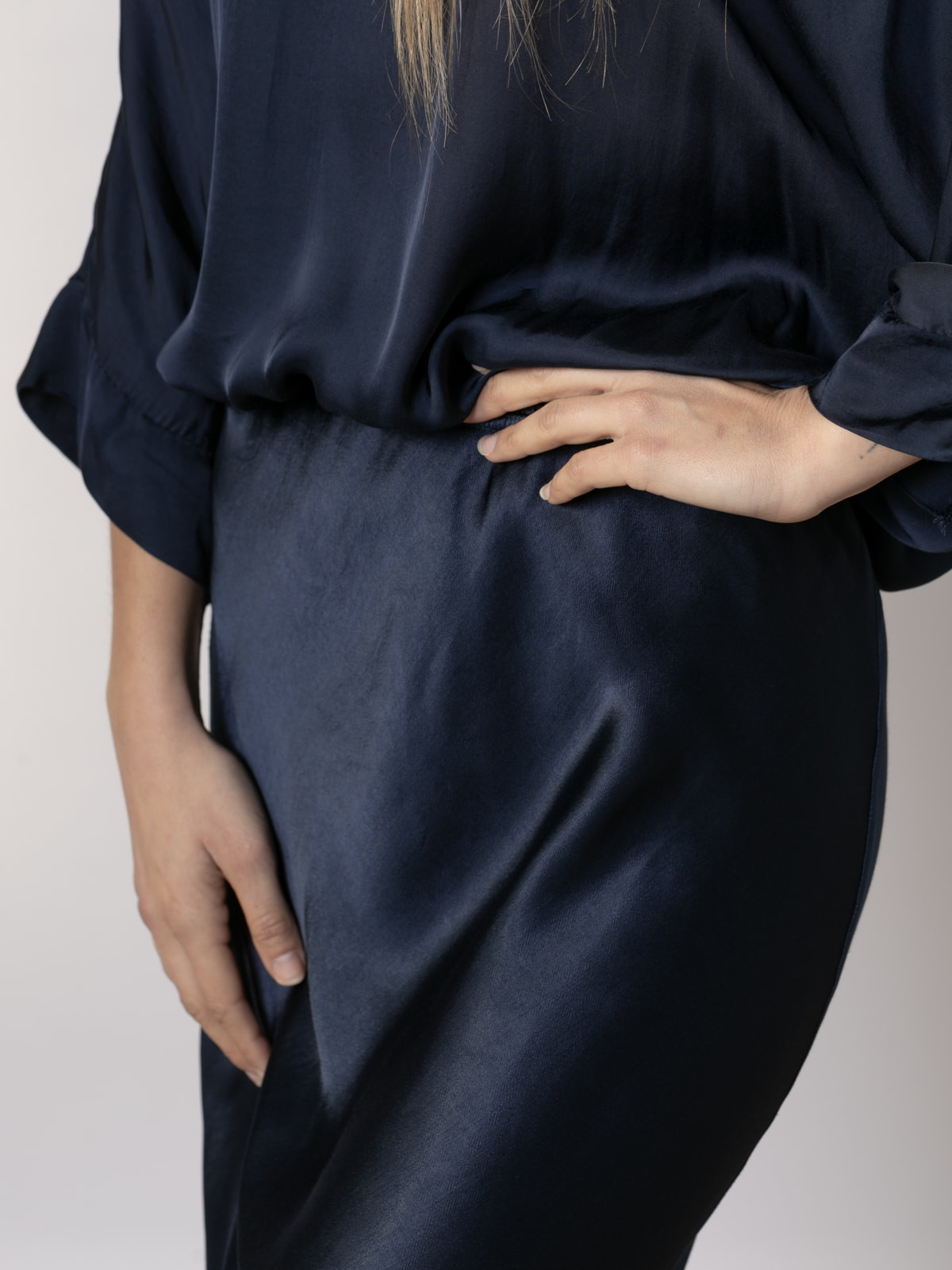 Flowing skirt bias design  Blue colour