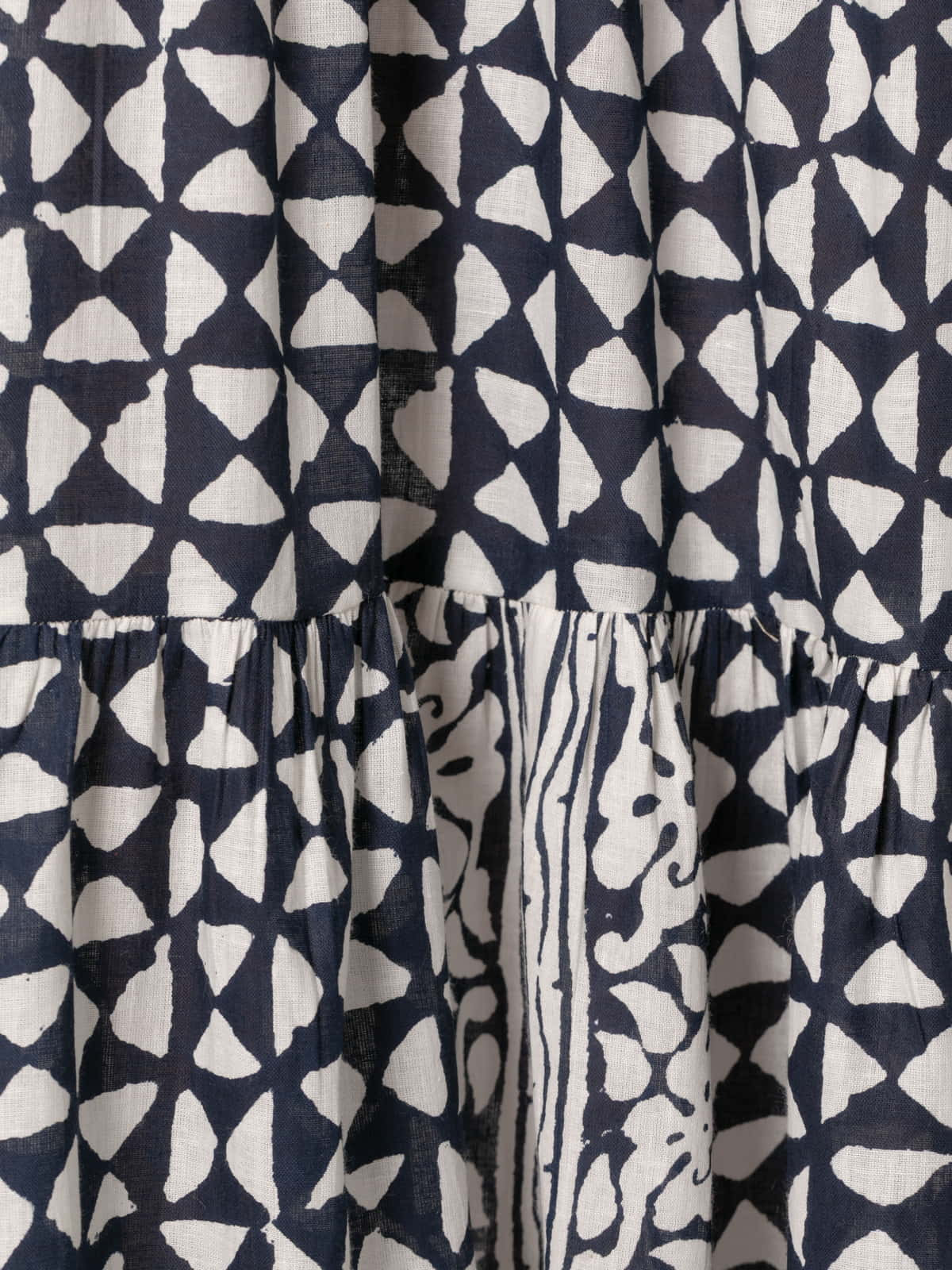 Printed V-neck dress  Blue colour