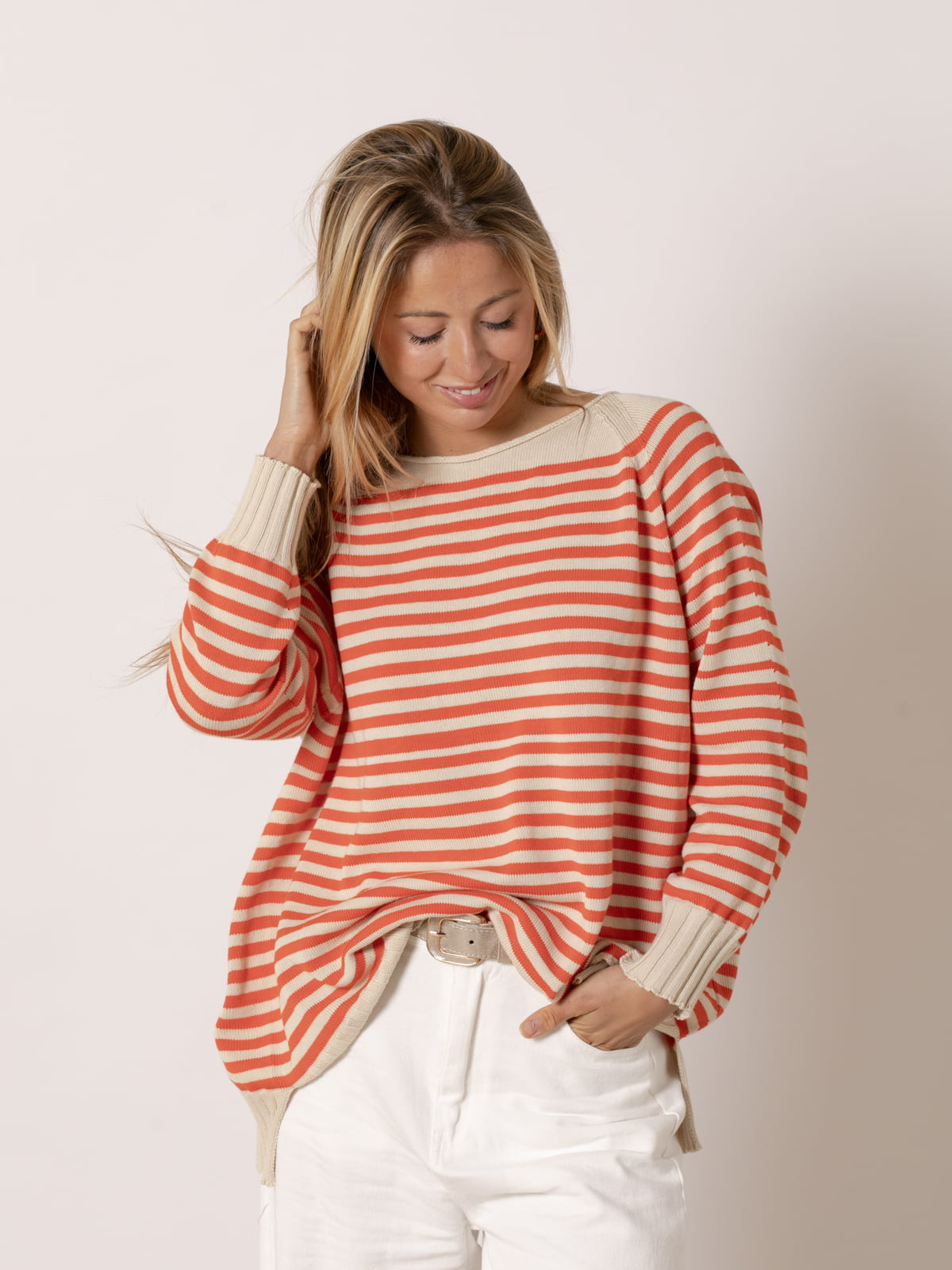 Jersey rayas cotton 100% color Naranja