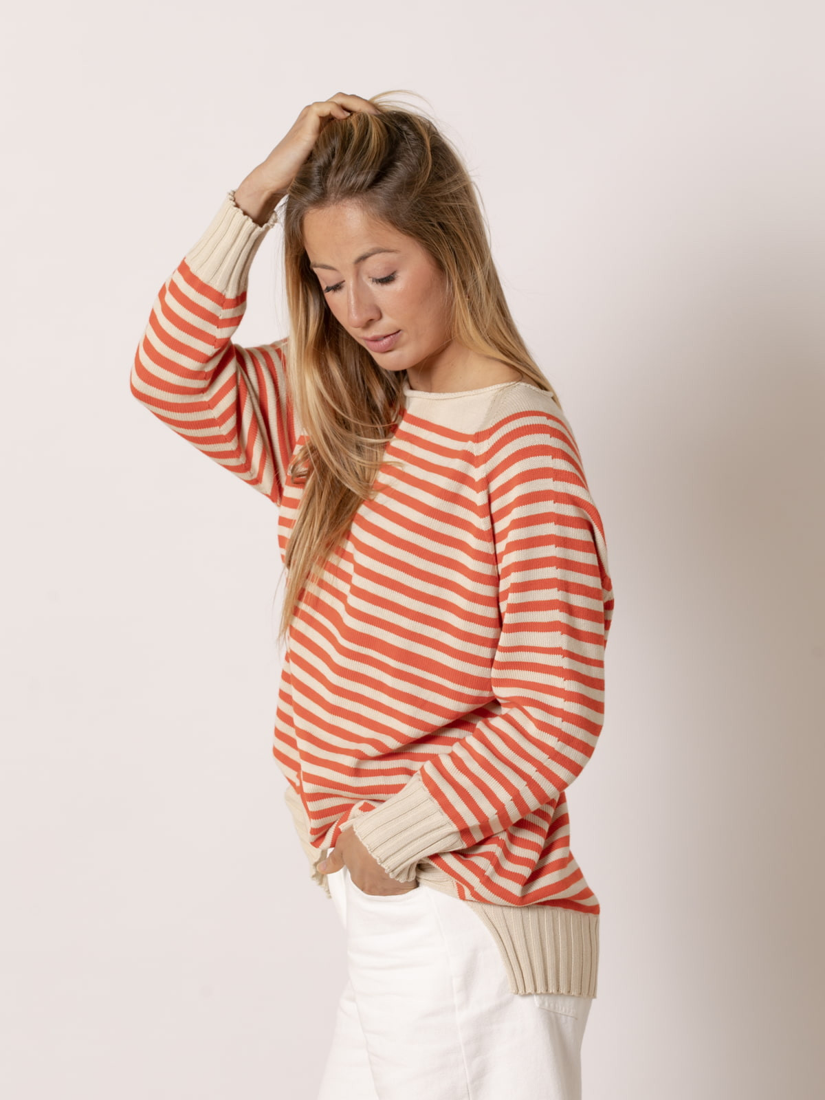 Jersey rayas cotton 100% color Naranja