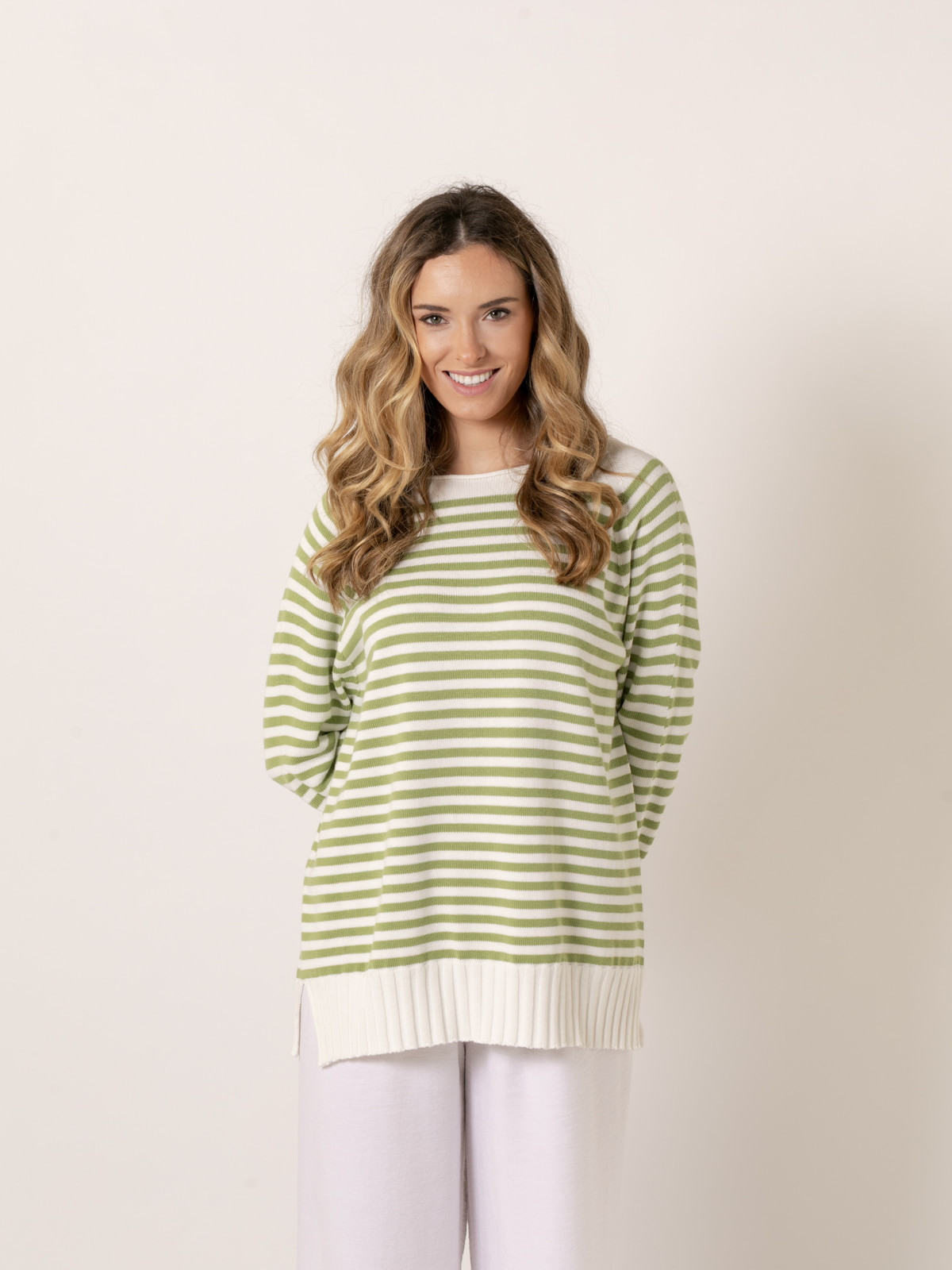 Jersey rayas cotton 100% color Verde