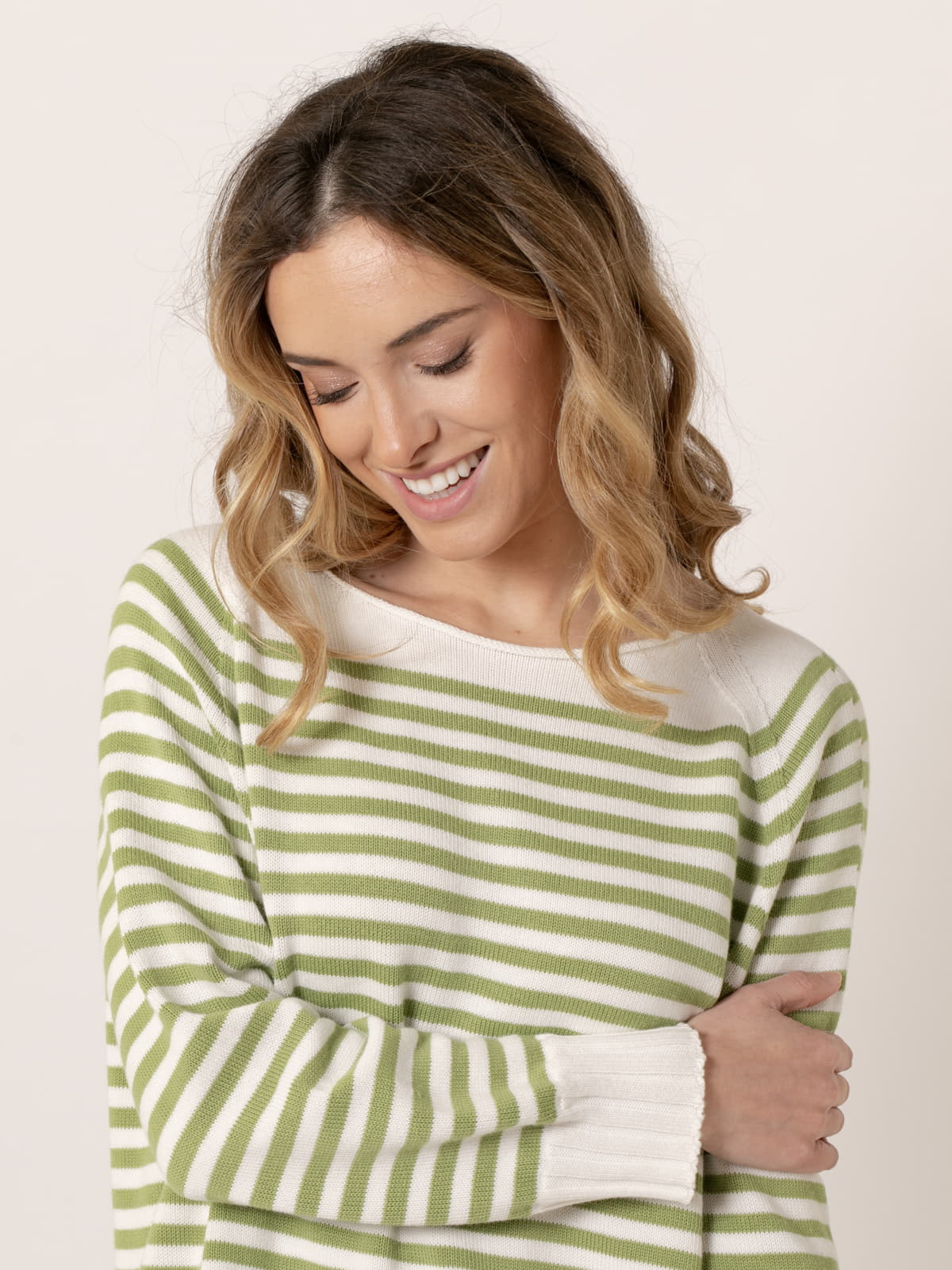 Jersey rayas cotton 100% color Verde