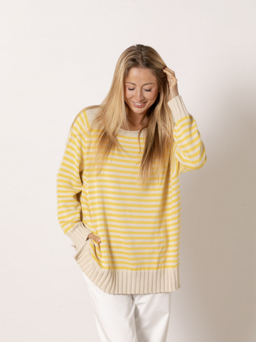 Jersey rayas cotton 100% color Amarillo