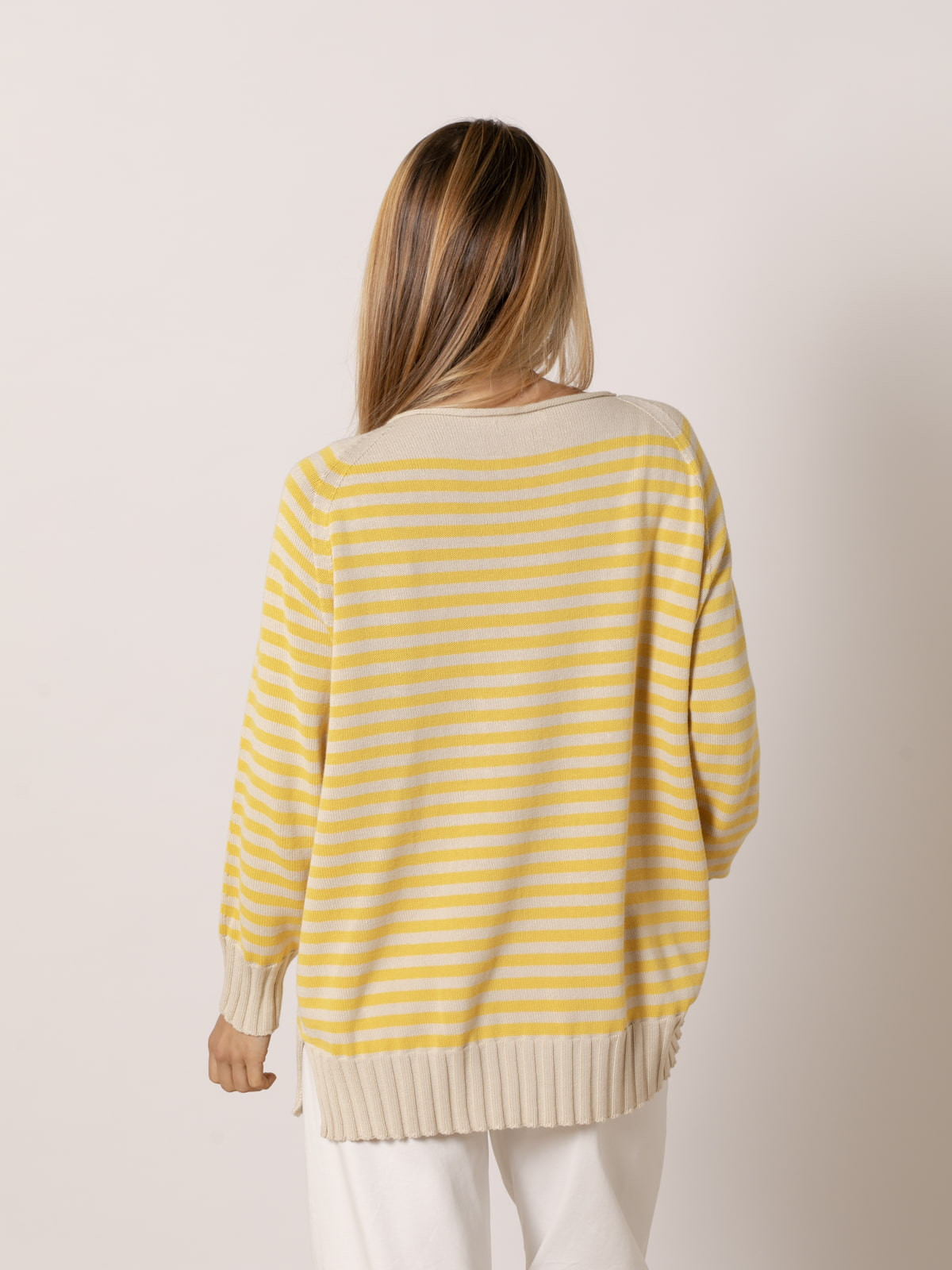 Jersey rayas cotton 100% color Amarillo