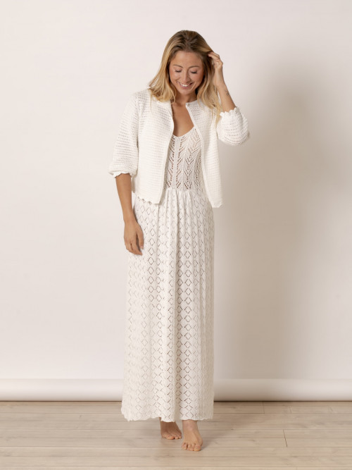 Chaqueta de punto calada trendy color Blanco