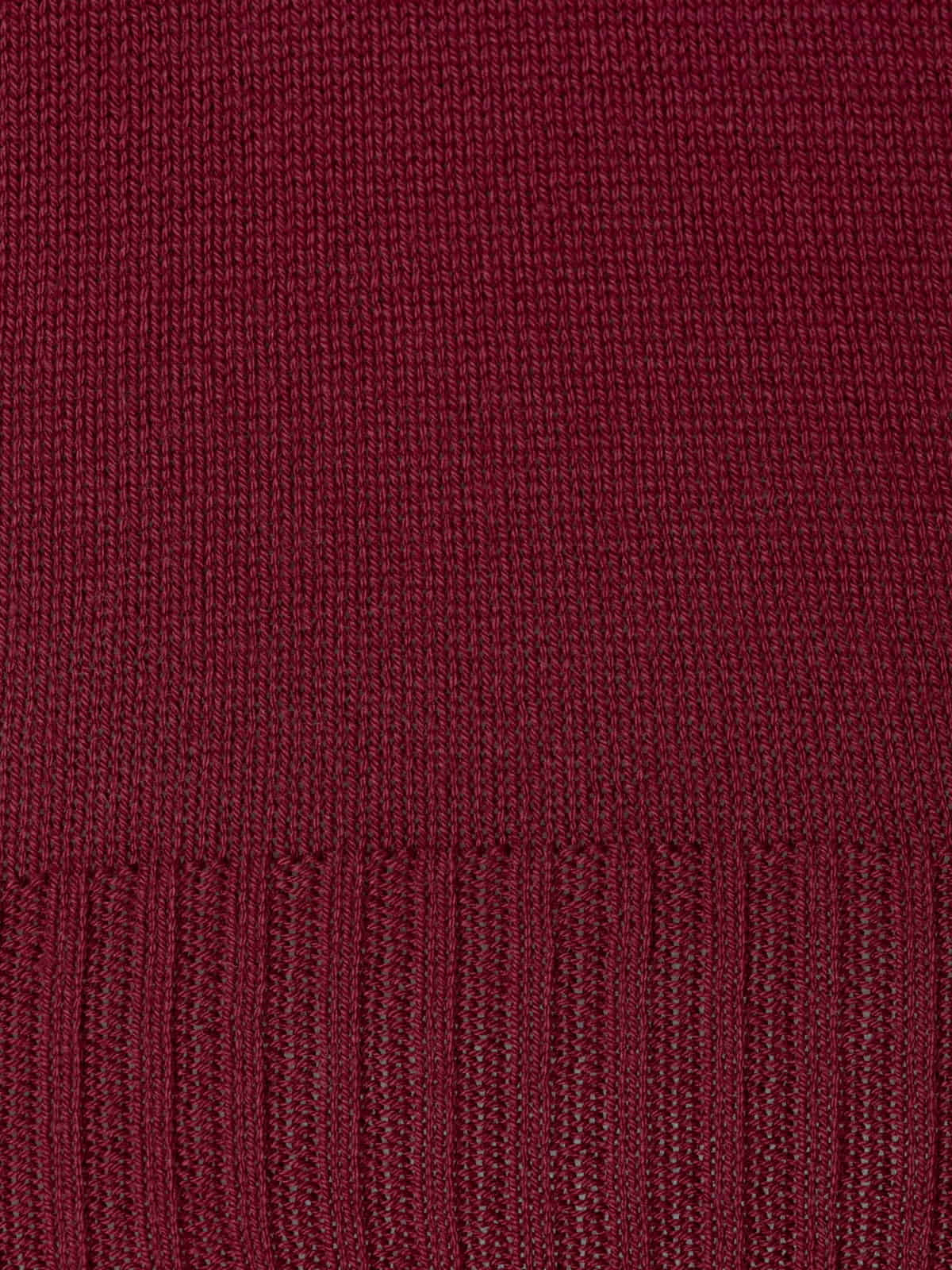 100% cotton knit top with V-neck  Bordeaux colour
