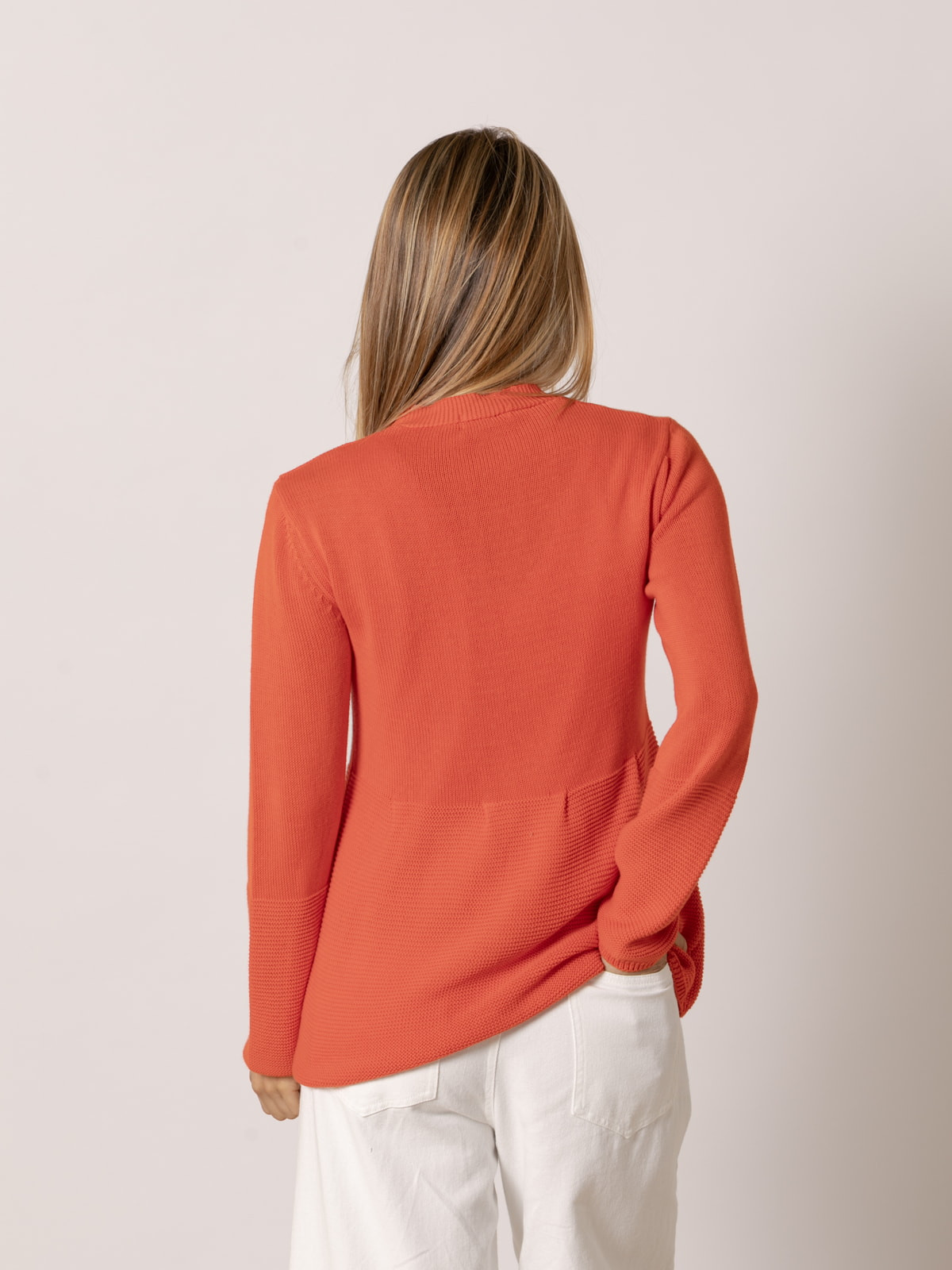 Linch knit jacket with peak  Orange colour