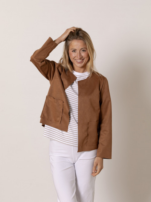 Short suede jacket  Camel colour