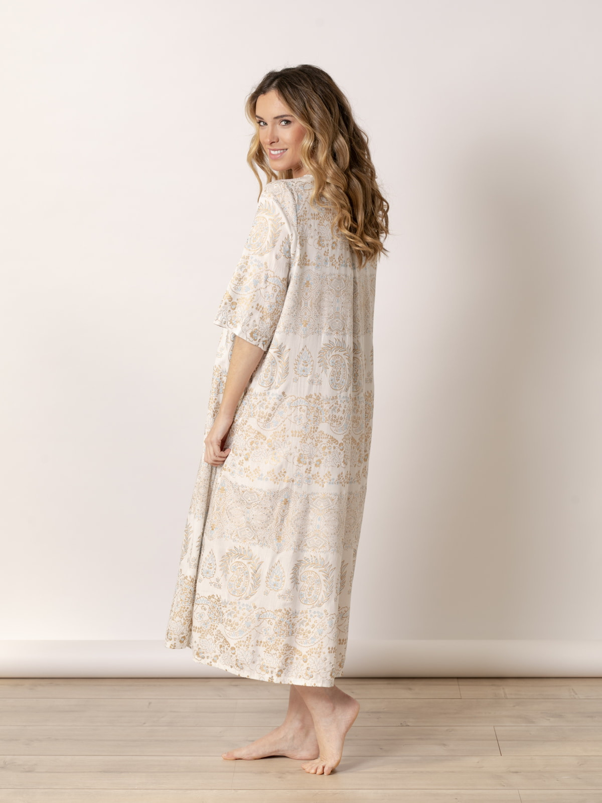 Vestido fluido bolsillos confy color Azul