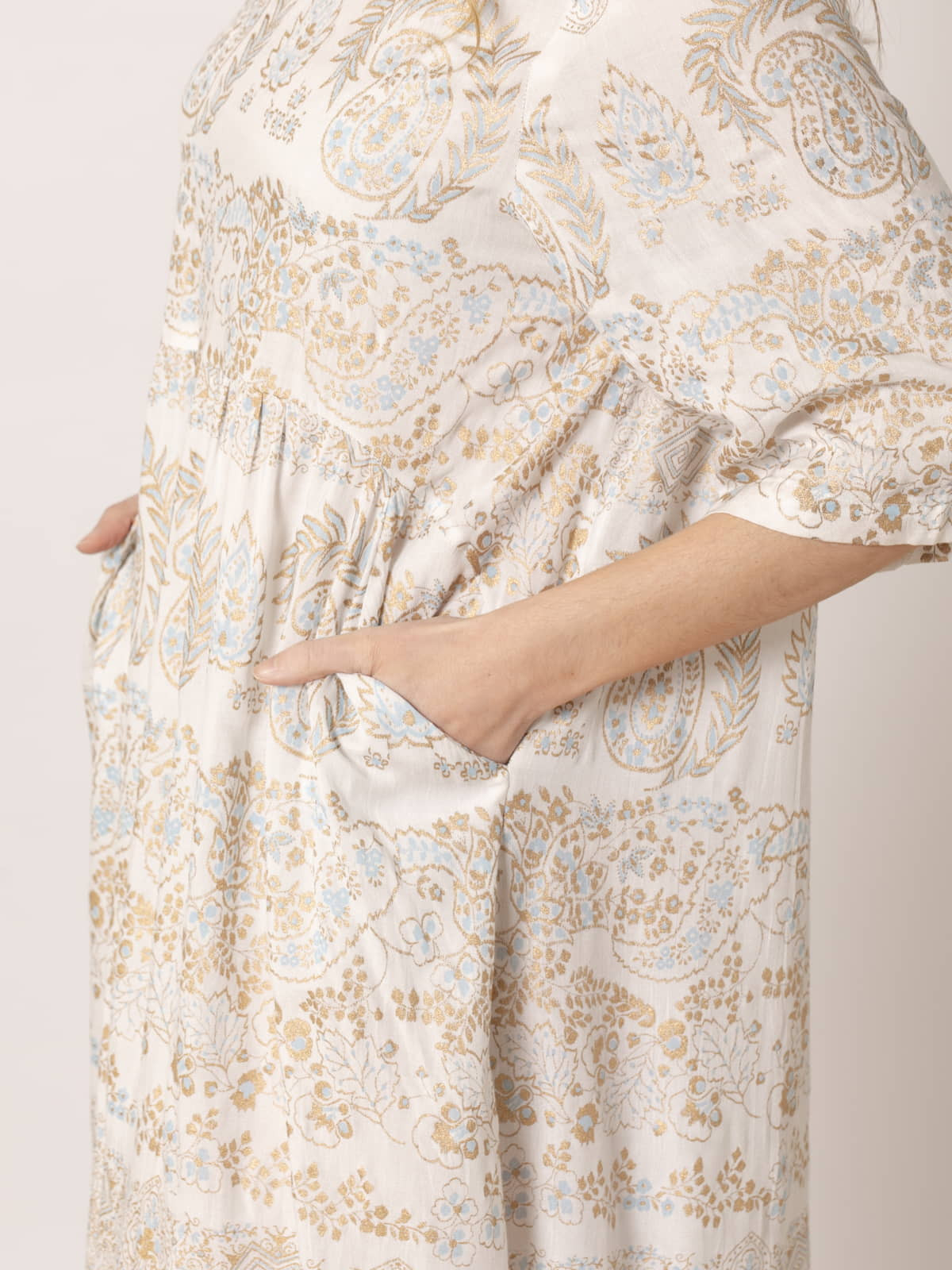 Vestido fluido bolsillos confy color Azul