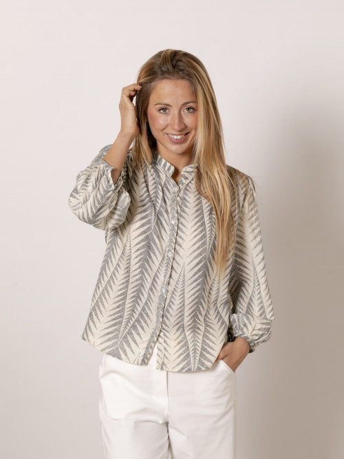 Herringbone pattern shirt  Grey colour
