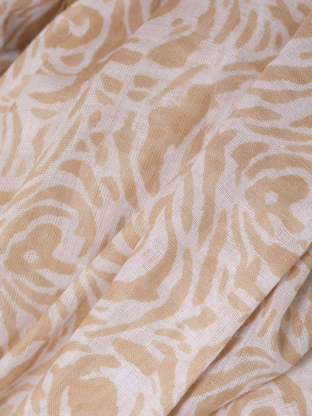 Fular camelias algodón color Beige