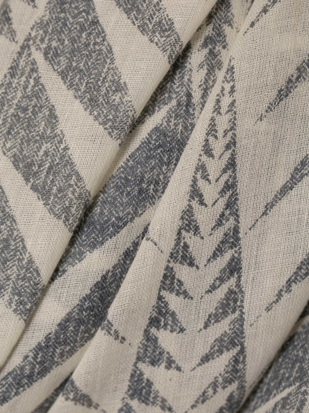 Cotton herringbone scarf  Grey colour
