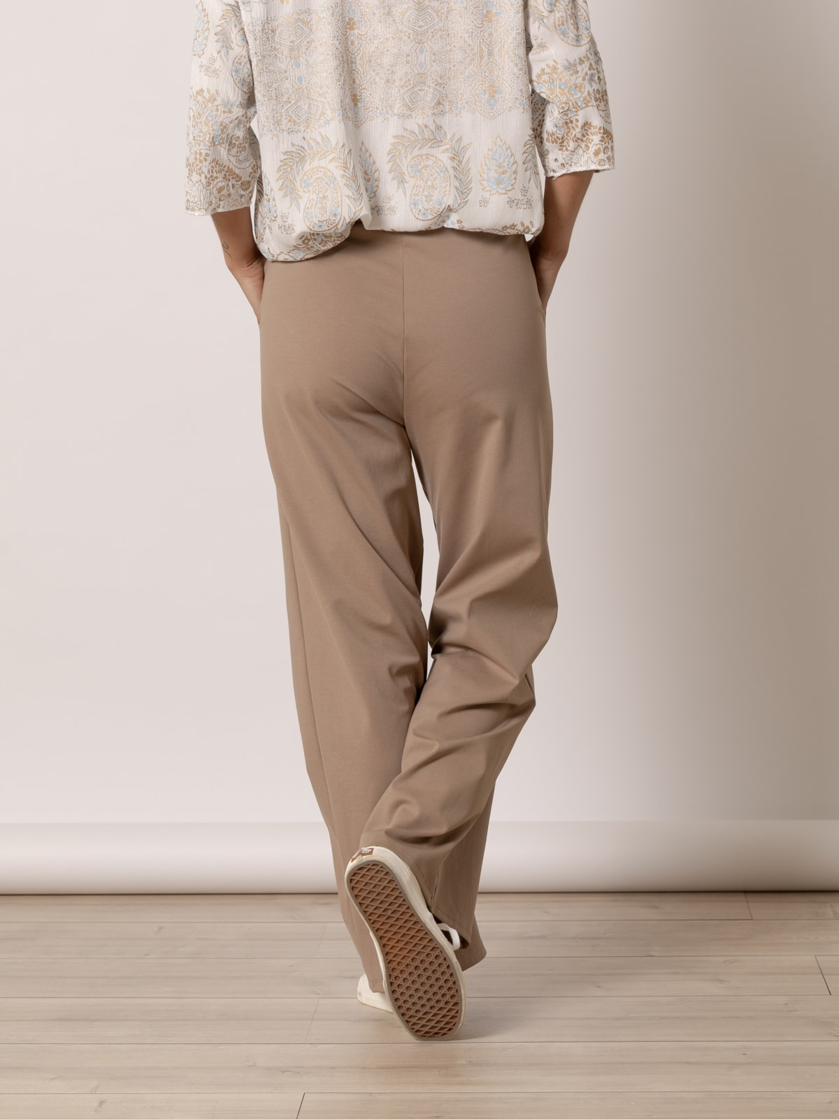 Pantalón wide leg cotton visco color Camel