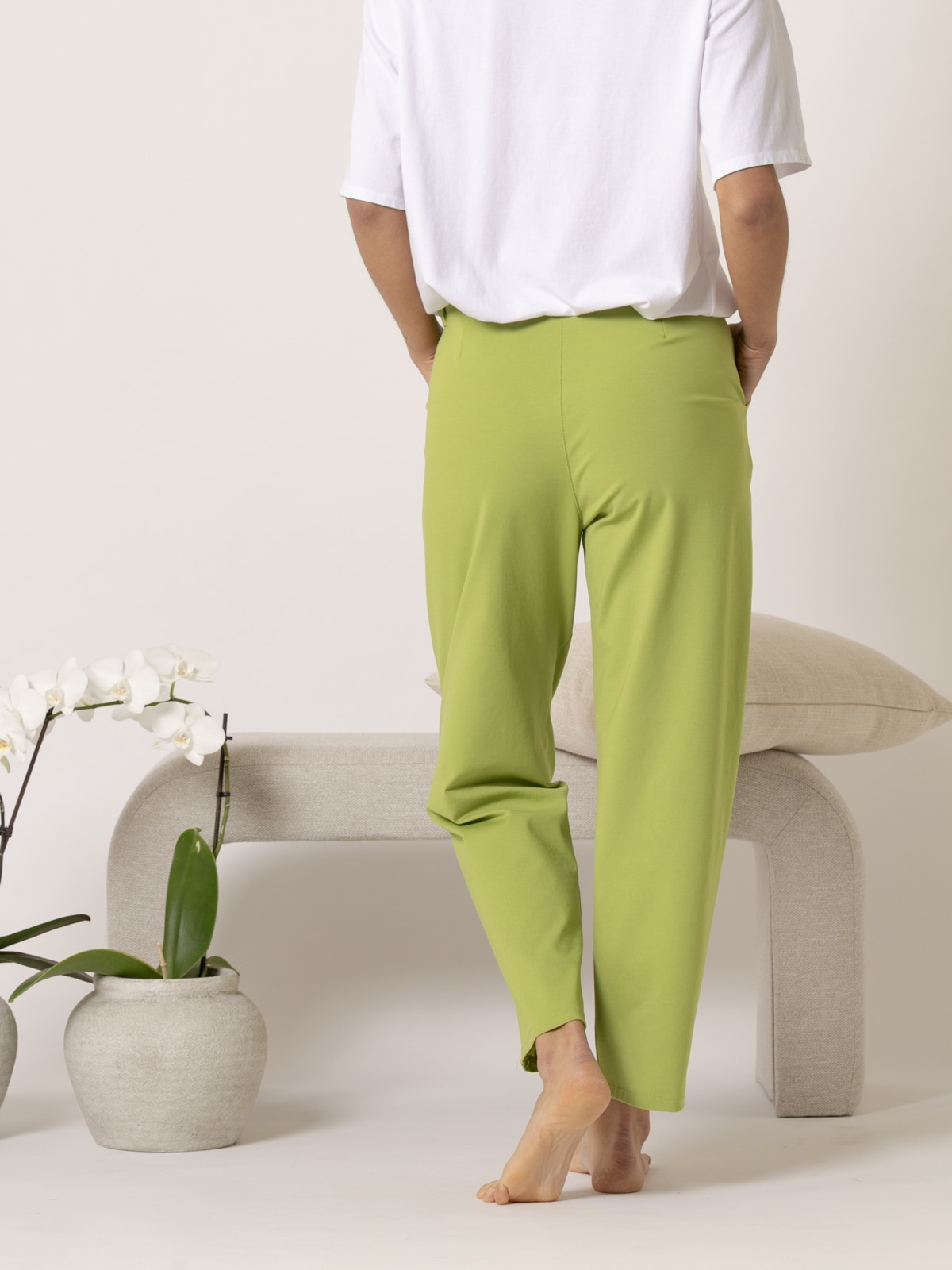 Pantalón teen costura en bajo color Oliva
