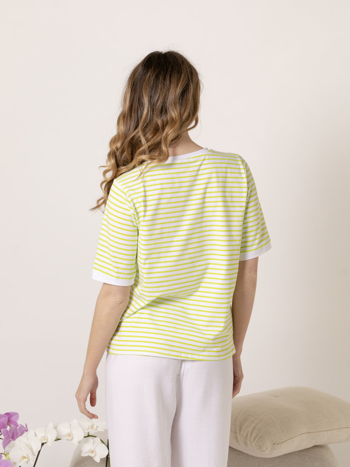 Striped T-shirt with rounded edges  Lima colour