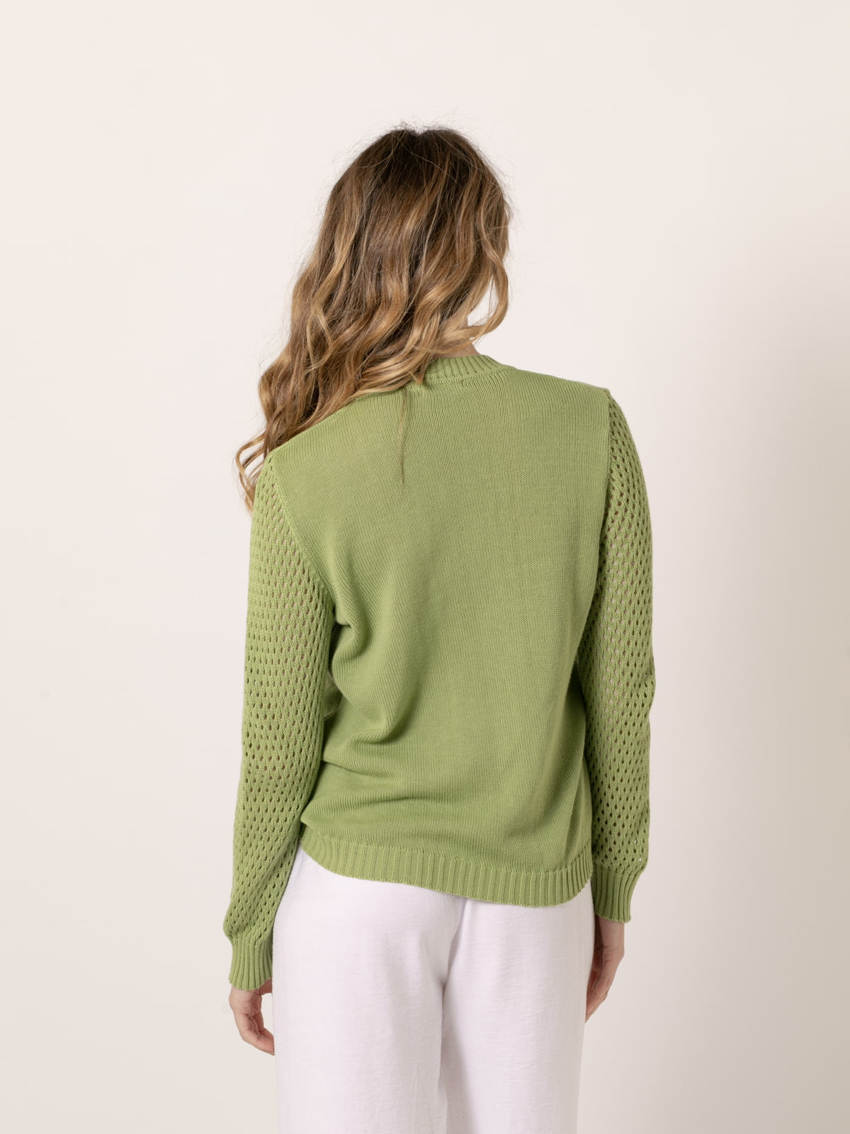 Chaqueta punto 100% cotton c/caja color Verde