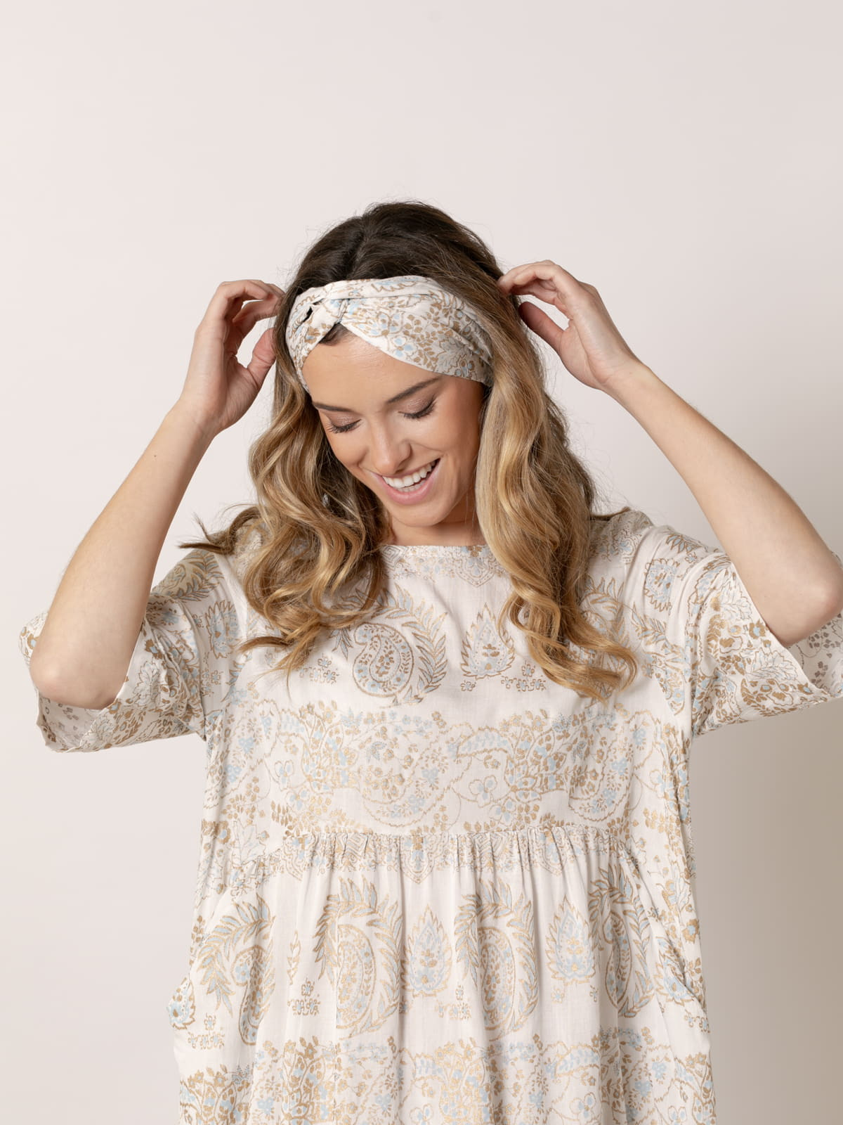100% cotton bandana for hair  Blue Jean colour