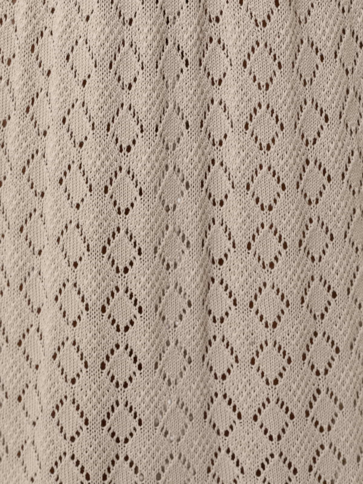 Long openwork dress, 100% cotton  Stone claro colour