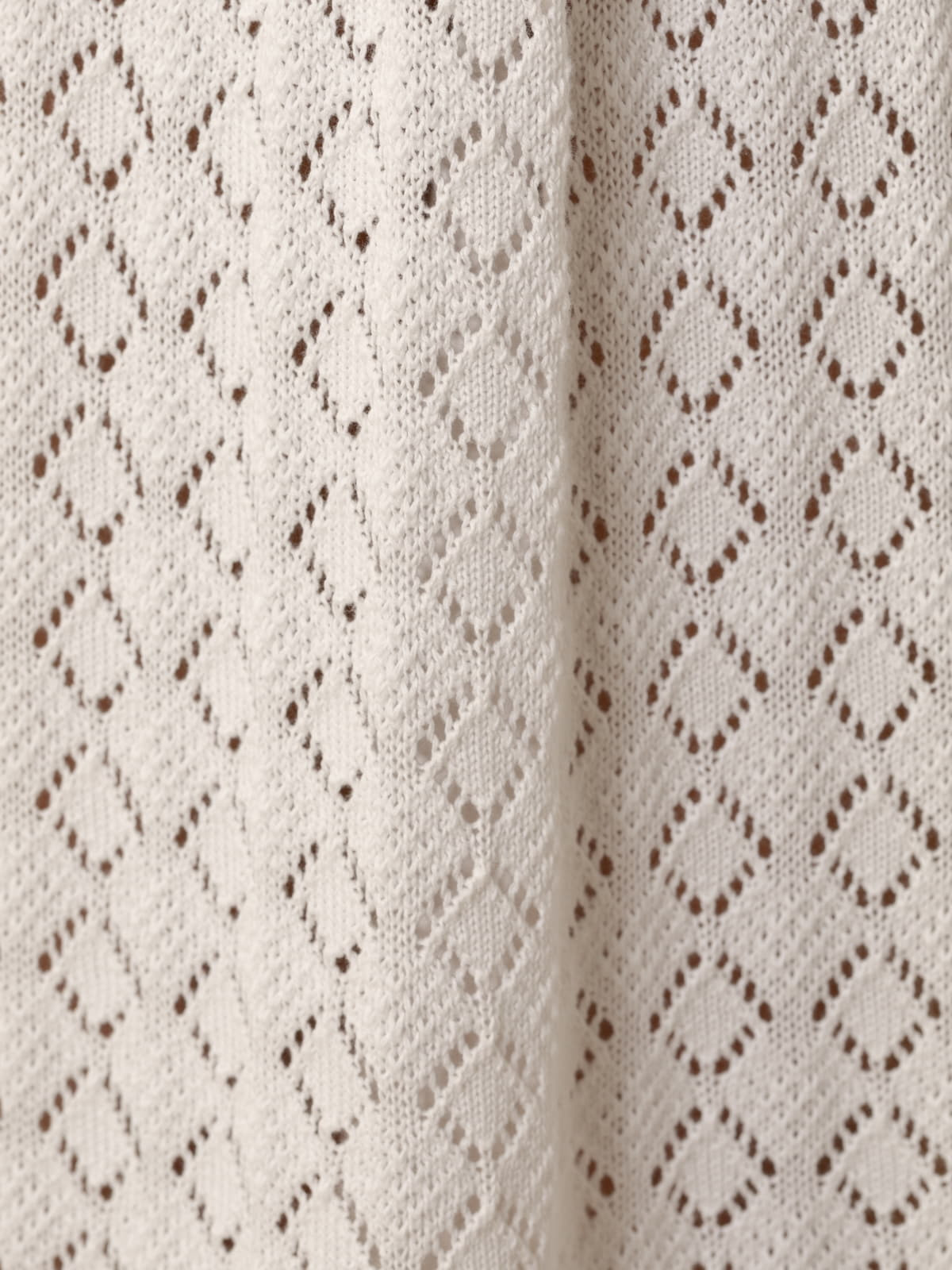 Long openwork dress, 100% cotton  White colour
