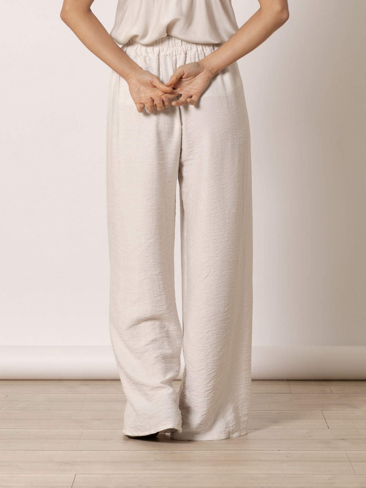Basic vegetable viscose trousers  Beige colour