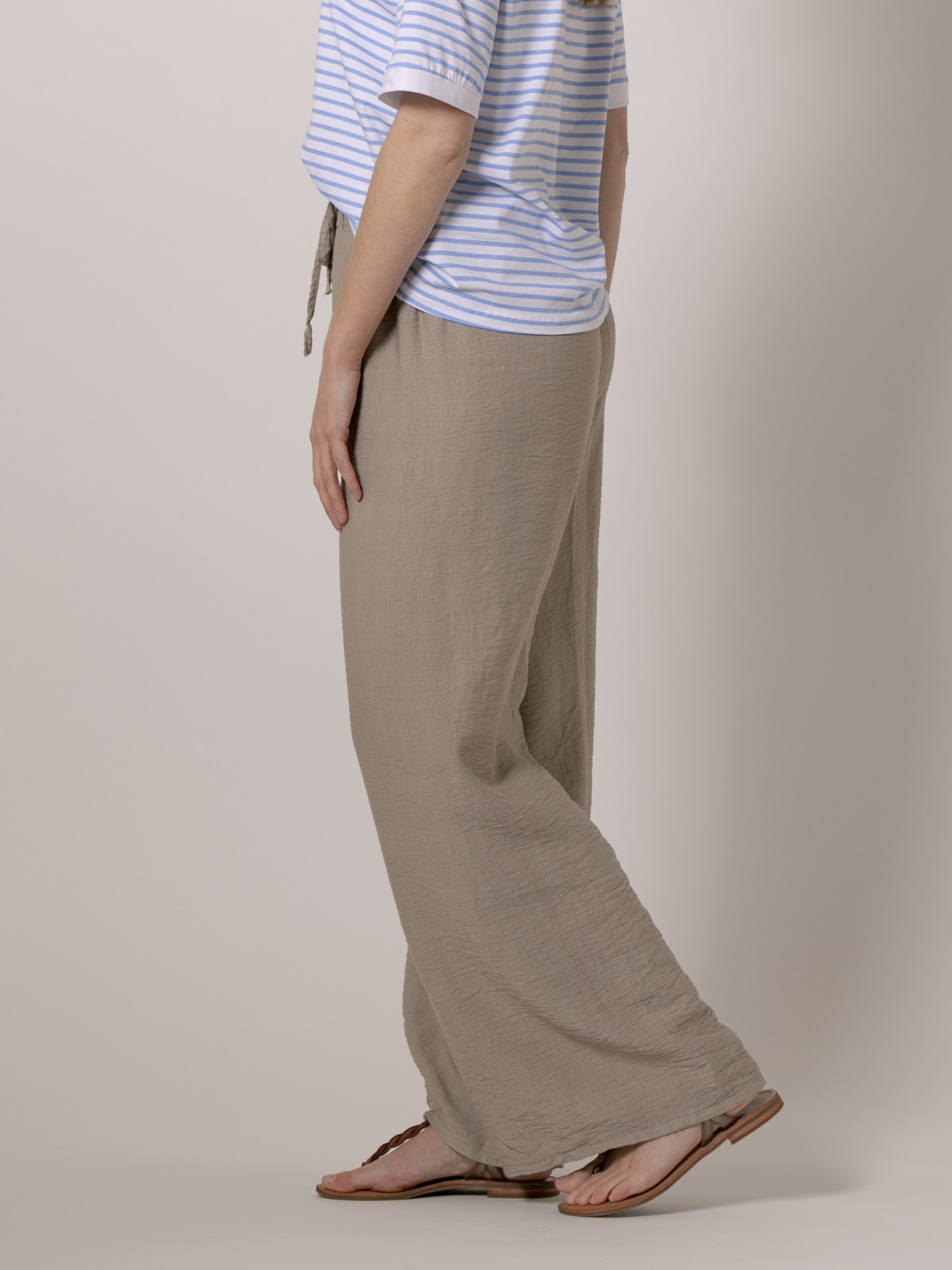 Basic vegetable viscose trousers  Taupe colour