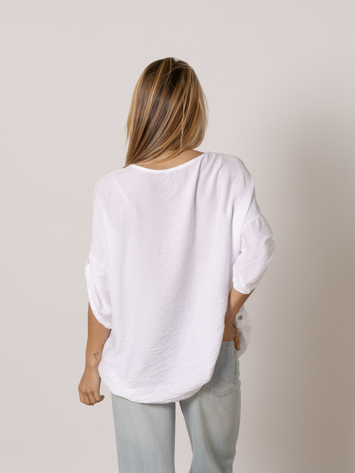Eco-visco fluid blouse  White colour