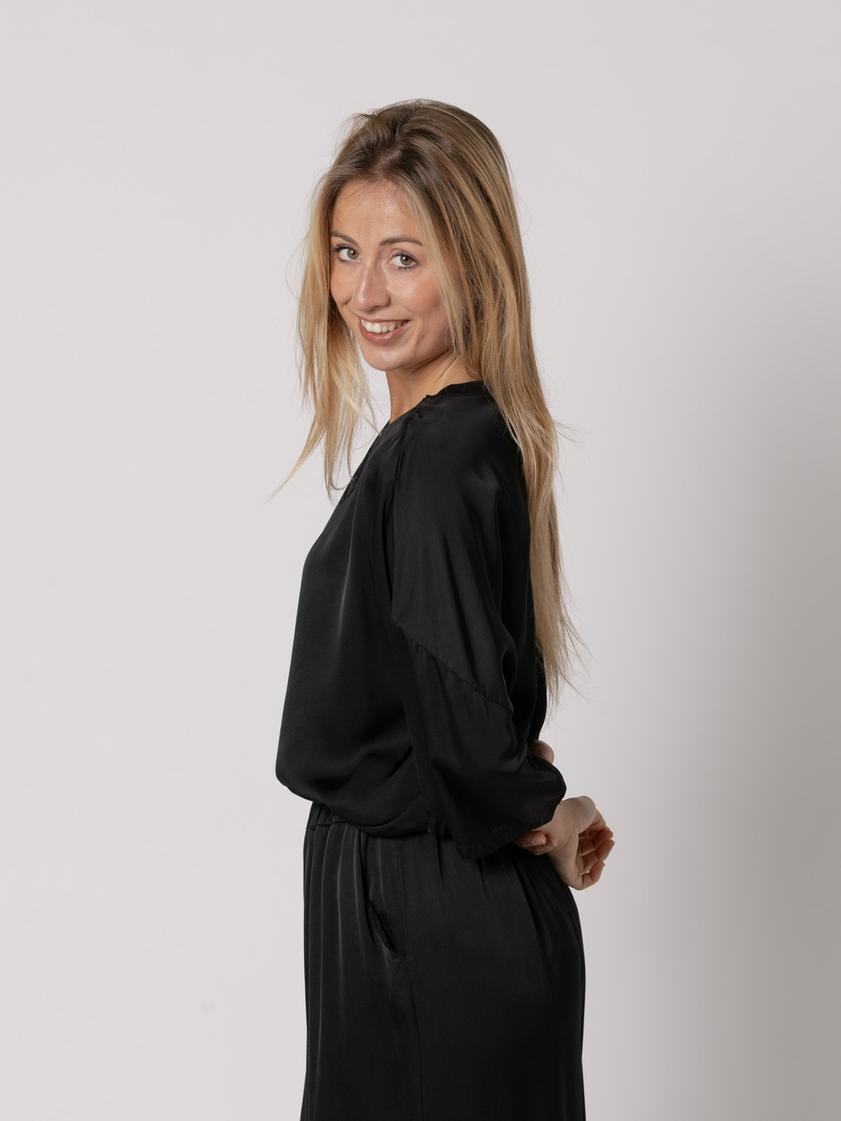 Wide vegetable satin trousers  Camel colour