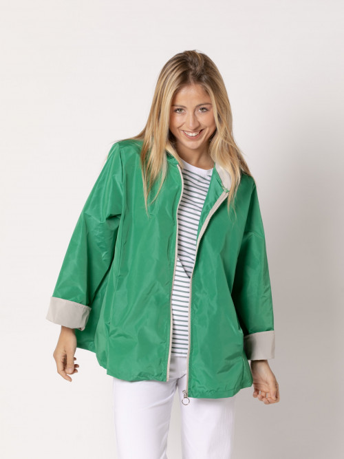 Waterproof jacket with piping  Green Gucci colour