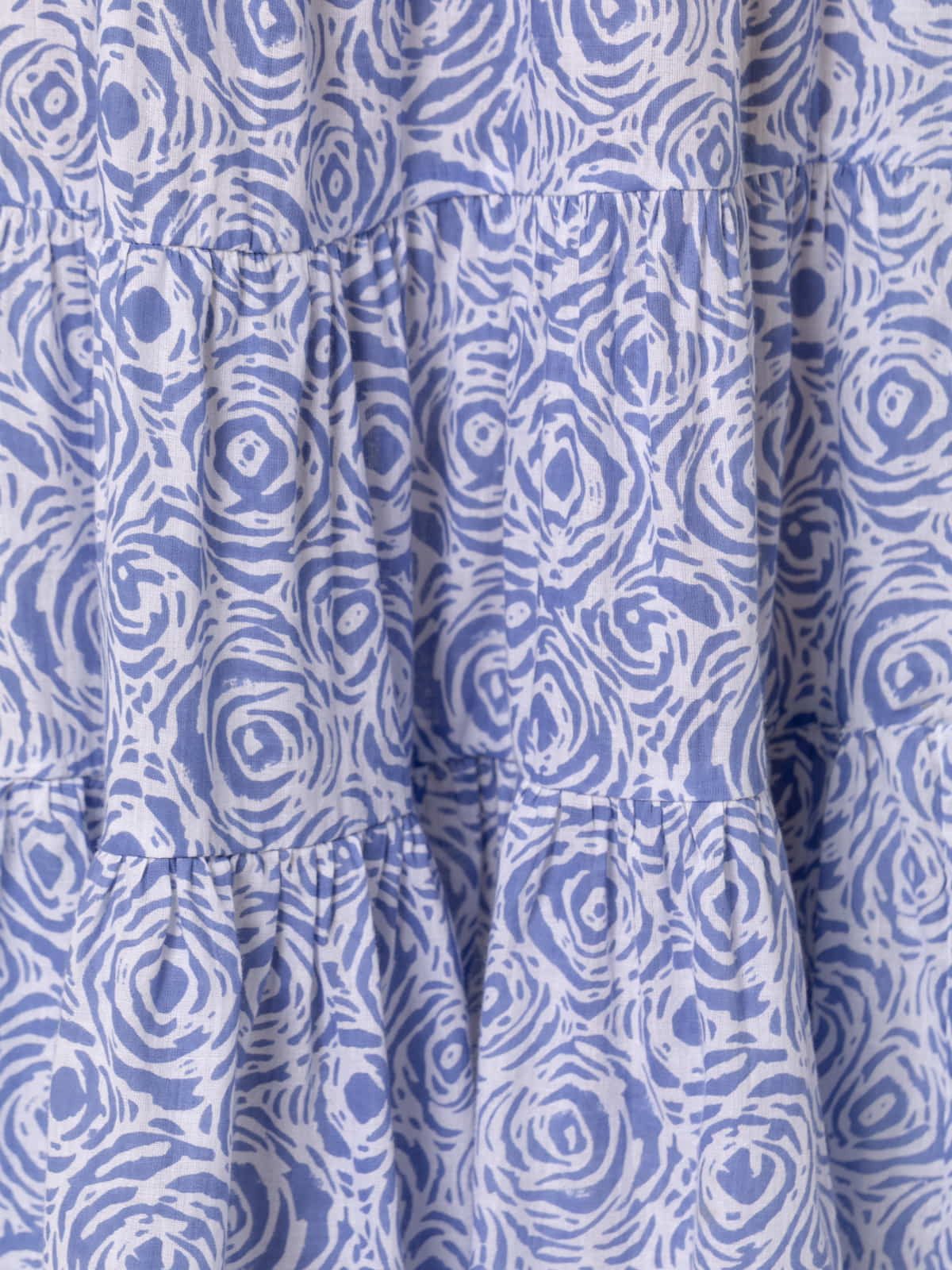 Falda larga camelias algodón 100% color Azul