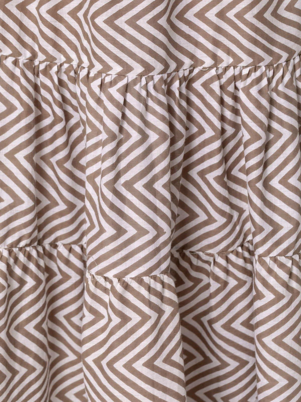 Falda larga zig zag algodón 100% color Taupe