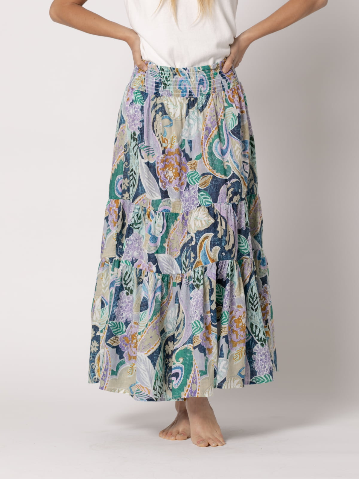 100% cotton long skirt  esmeralda colour