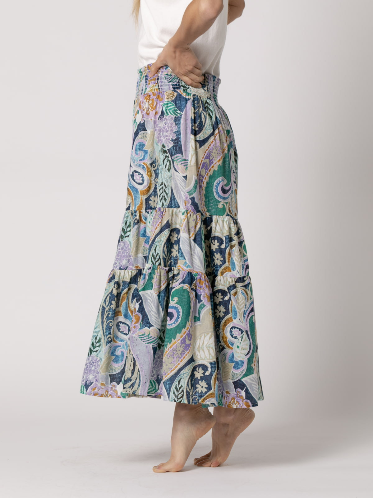100% cotton long skirt  esmeralda colour