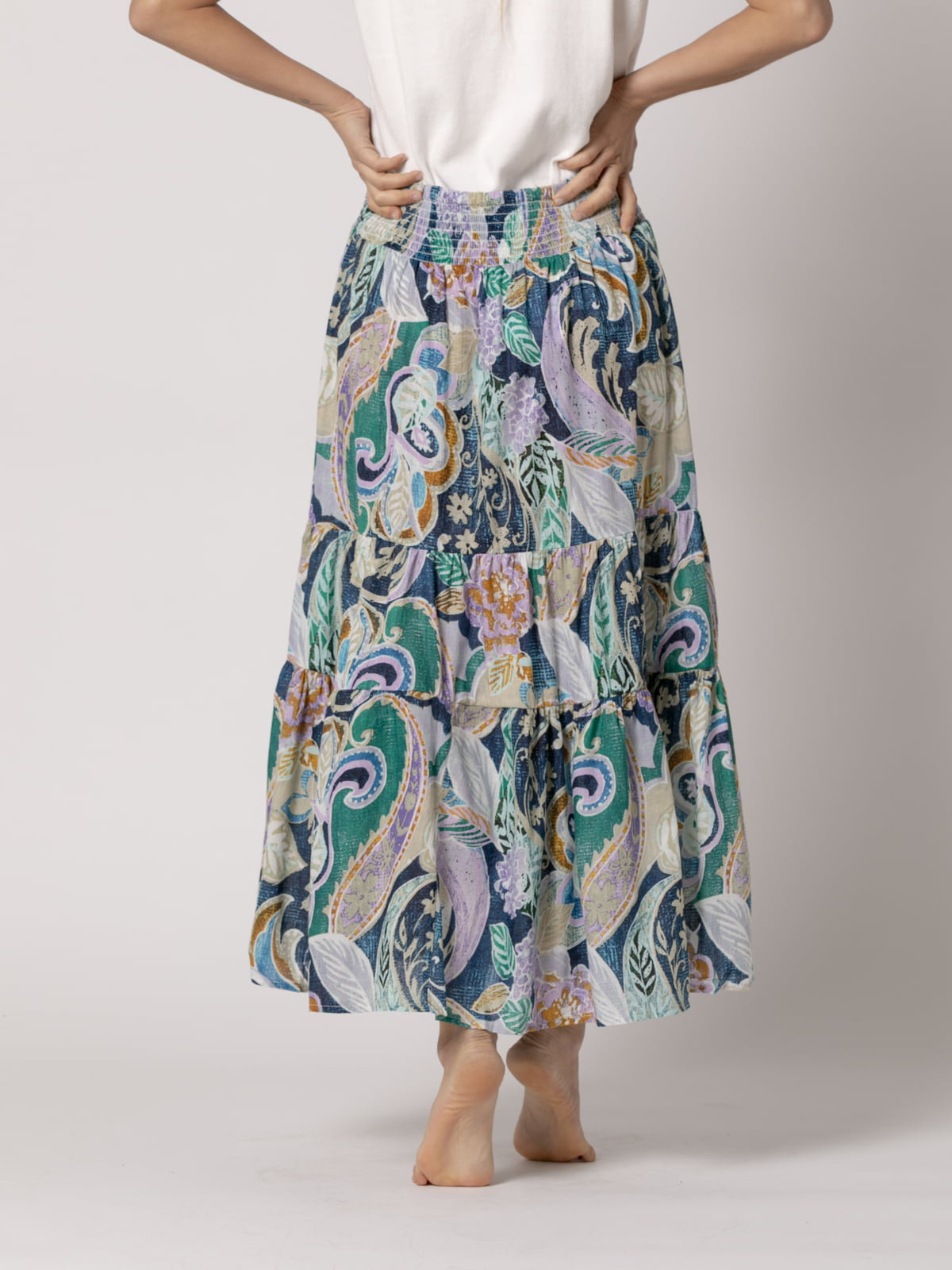 100% cotton long skirt  esmeralda colour