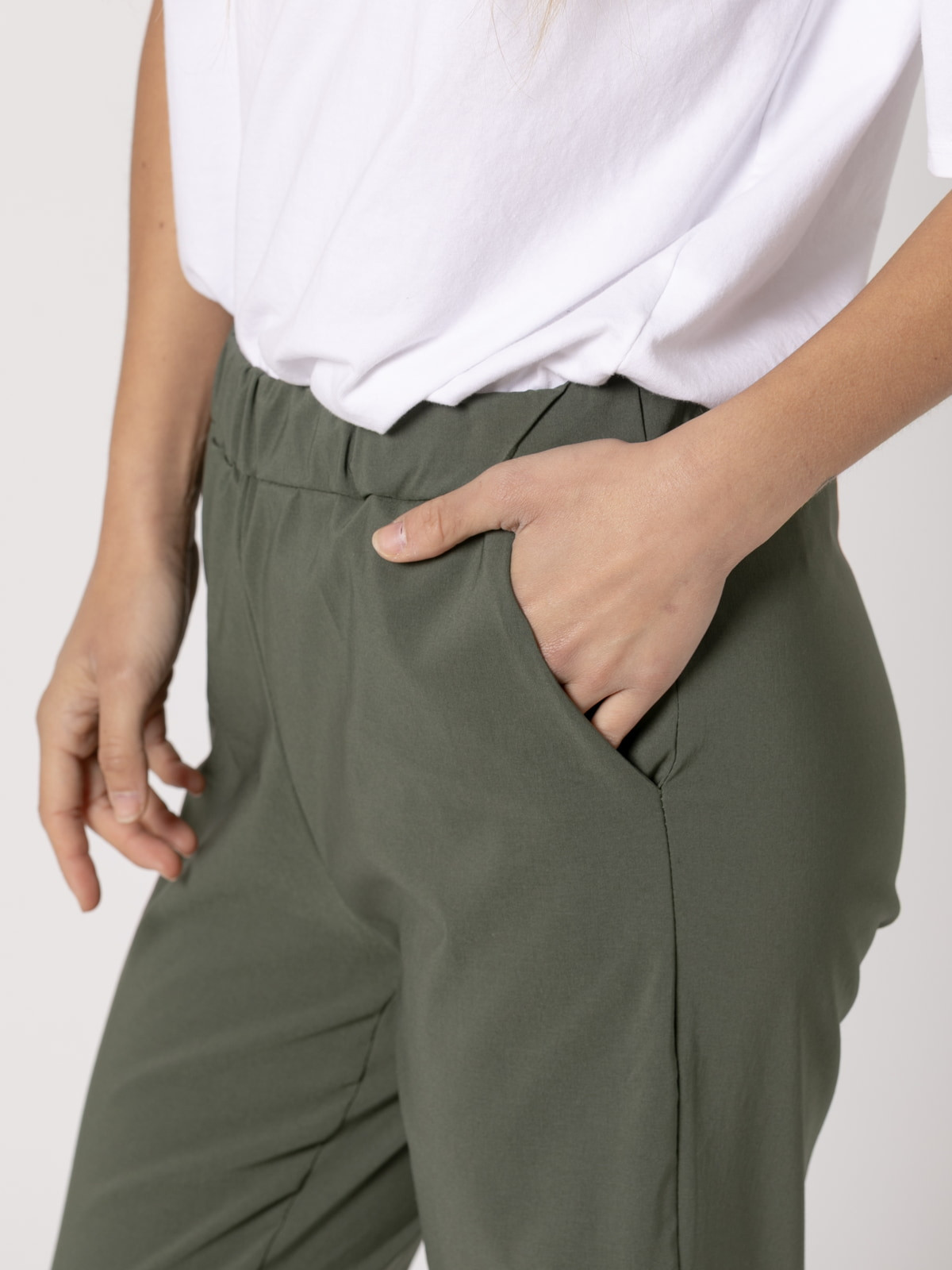 Elastic ankle pants  Khaki colour