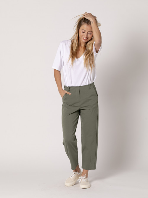 Pantalón teen costura en bajo color Caqui