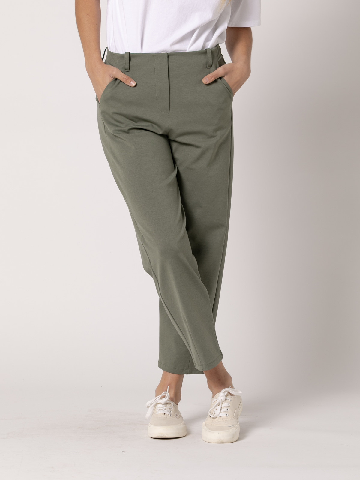 Pantalón teen costura en bajo color Caqui
