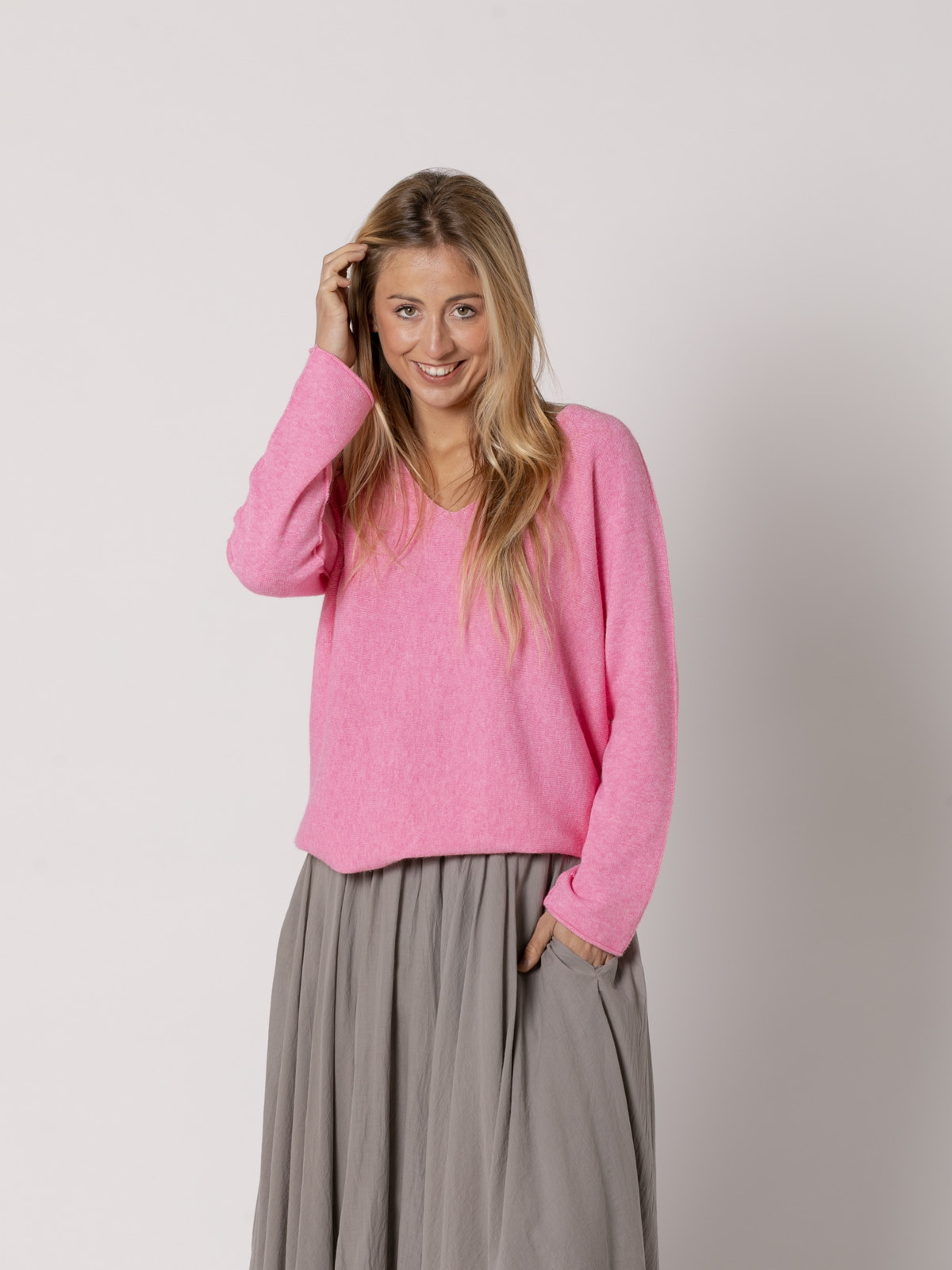 Jersey suave c/pico essence color Fresa