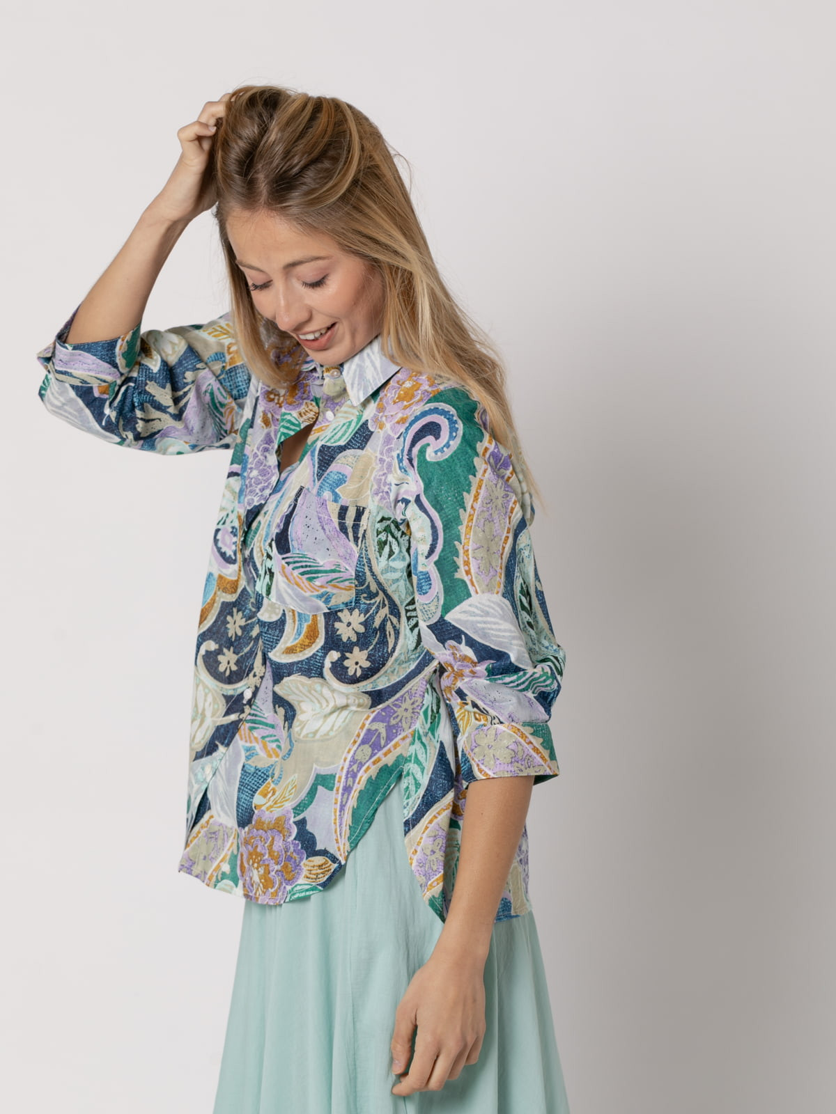 Camisa cotton 100% super print color Caqui