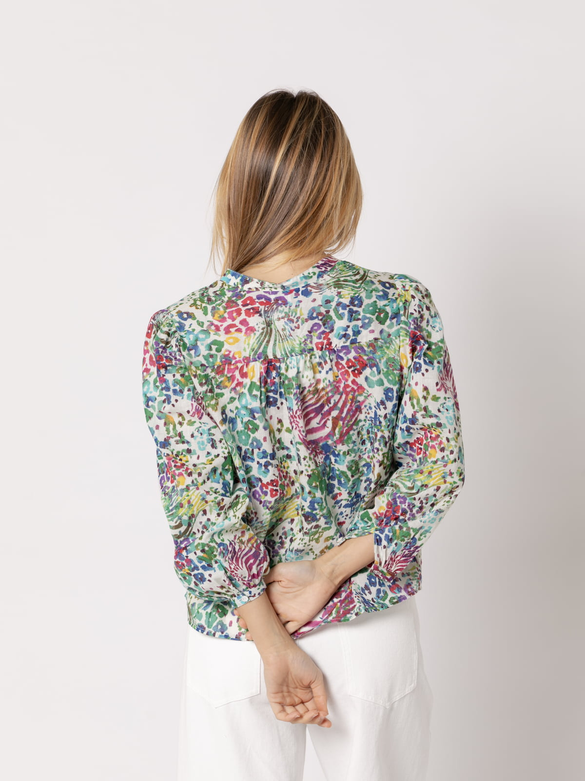 Camisa c/caja trendy animal print color Verde