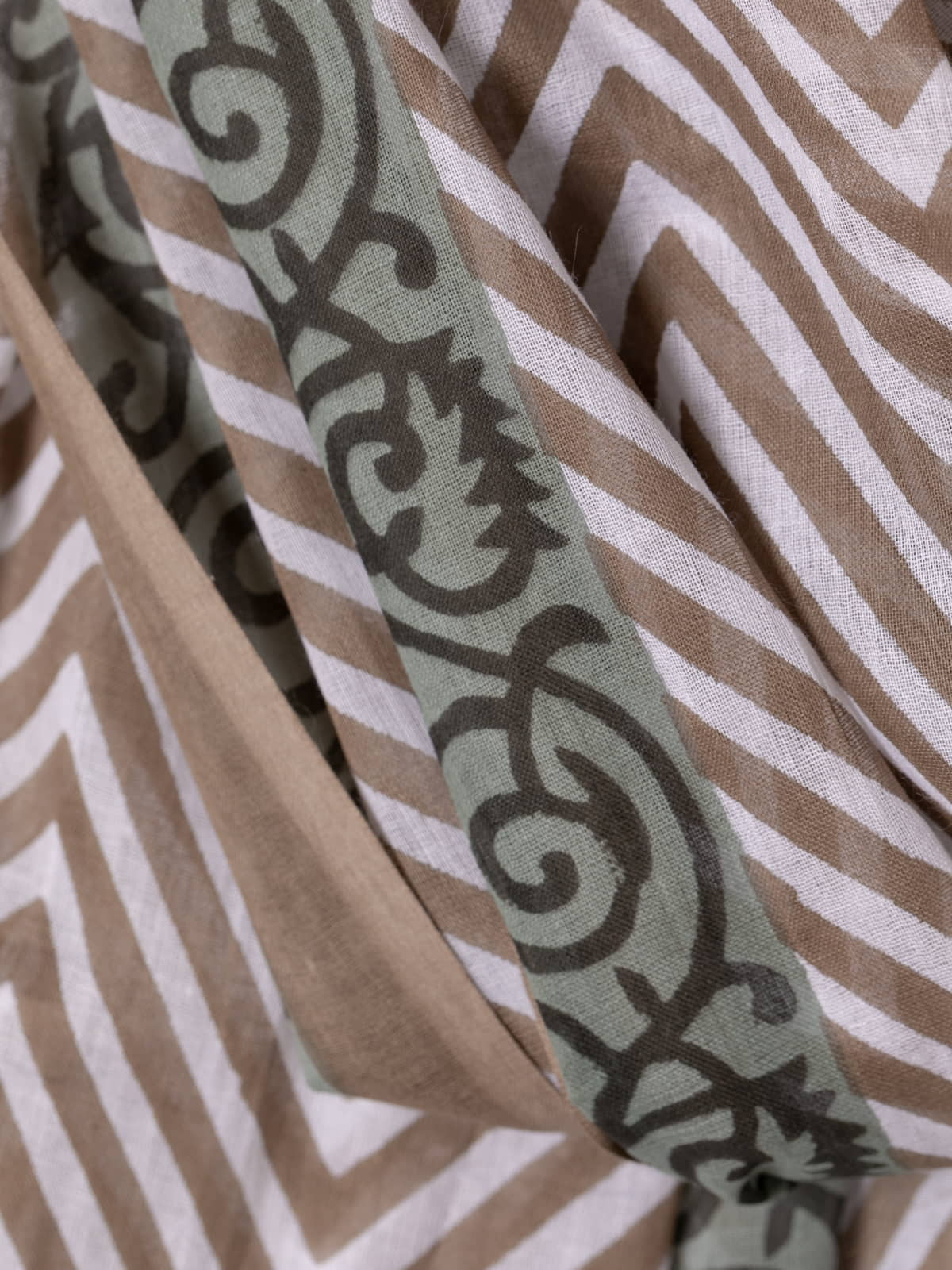 Fular zig zag cotton 100% color Taupe